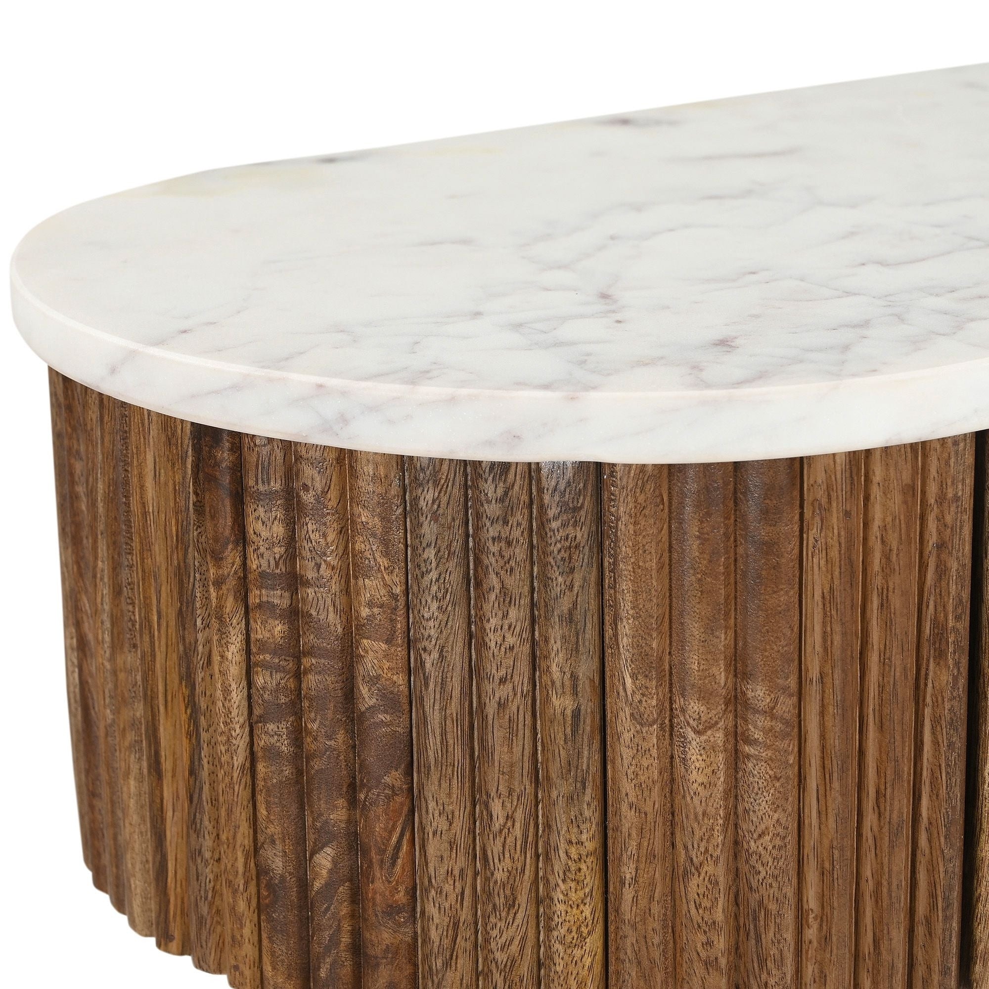 Reyna 39" Console Table with Drawers in Walnut & White