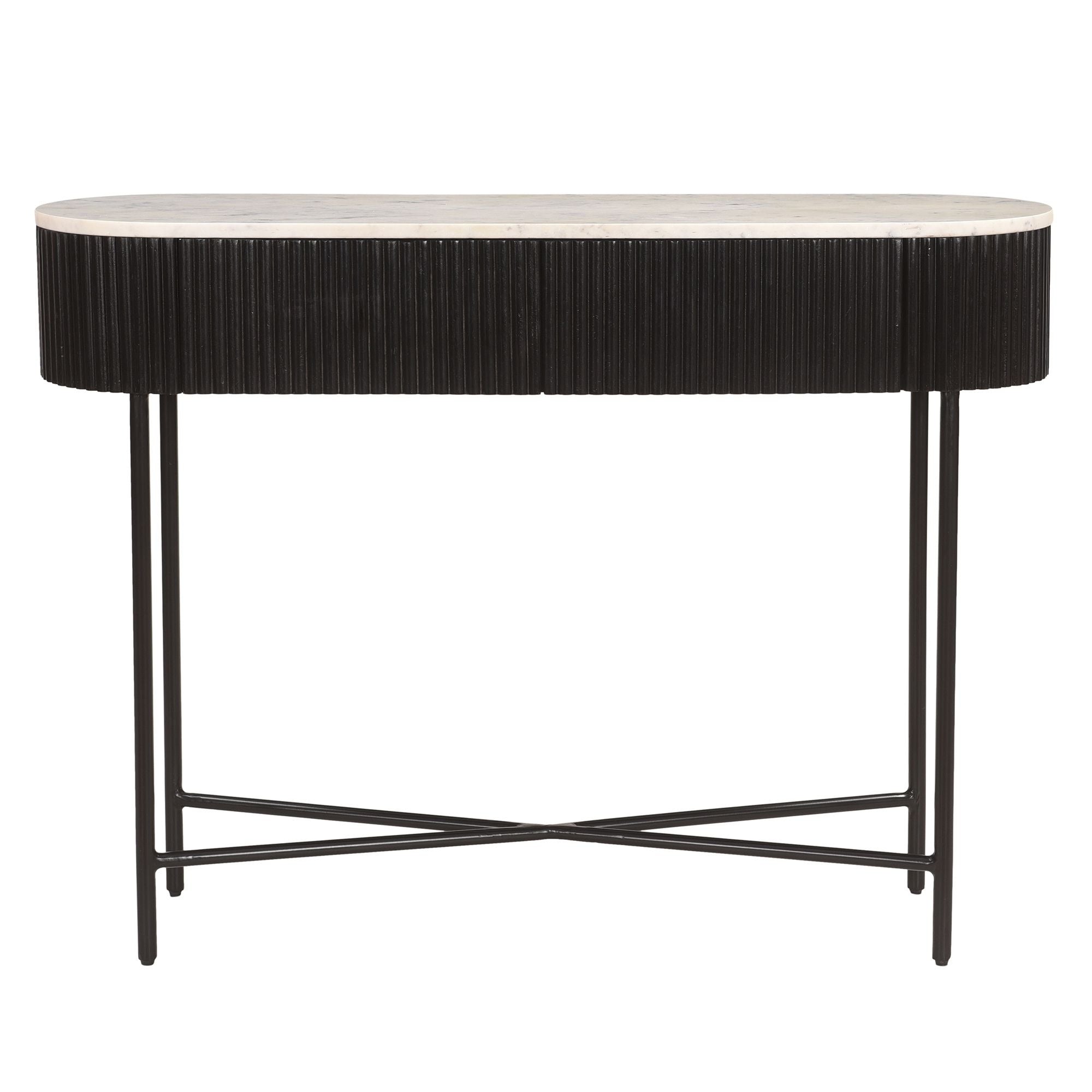 Reyna 39" Console Table with Drawers in Black & White