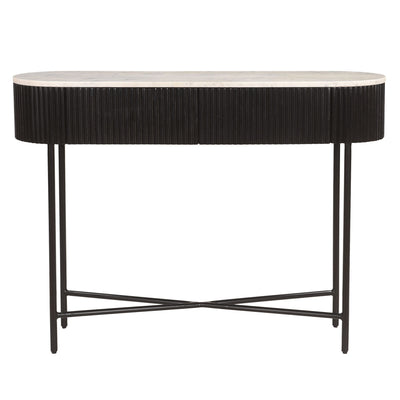 Reyna 39" Console Table with Drawers in Black & White