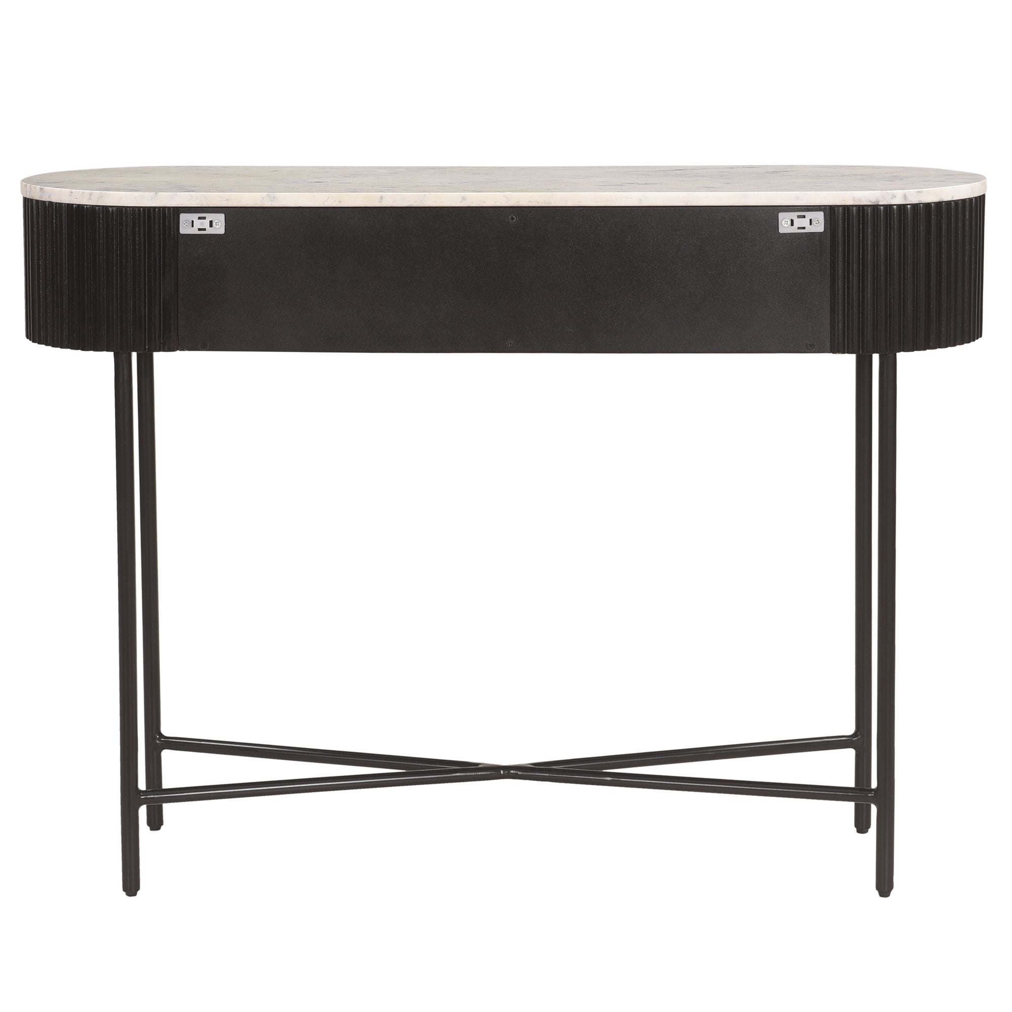 Reyna 39" Console Table with Drawers in Black & White
