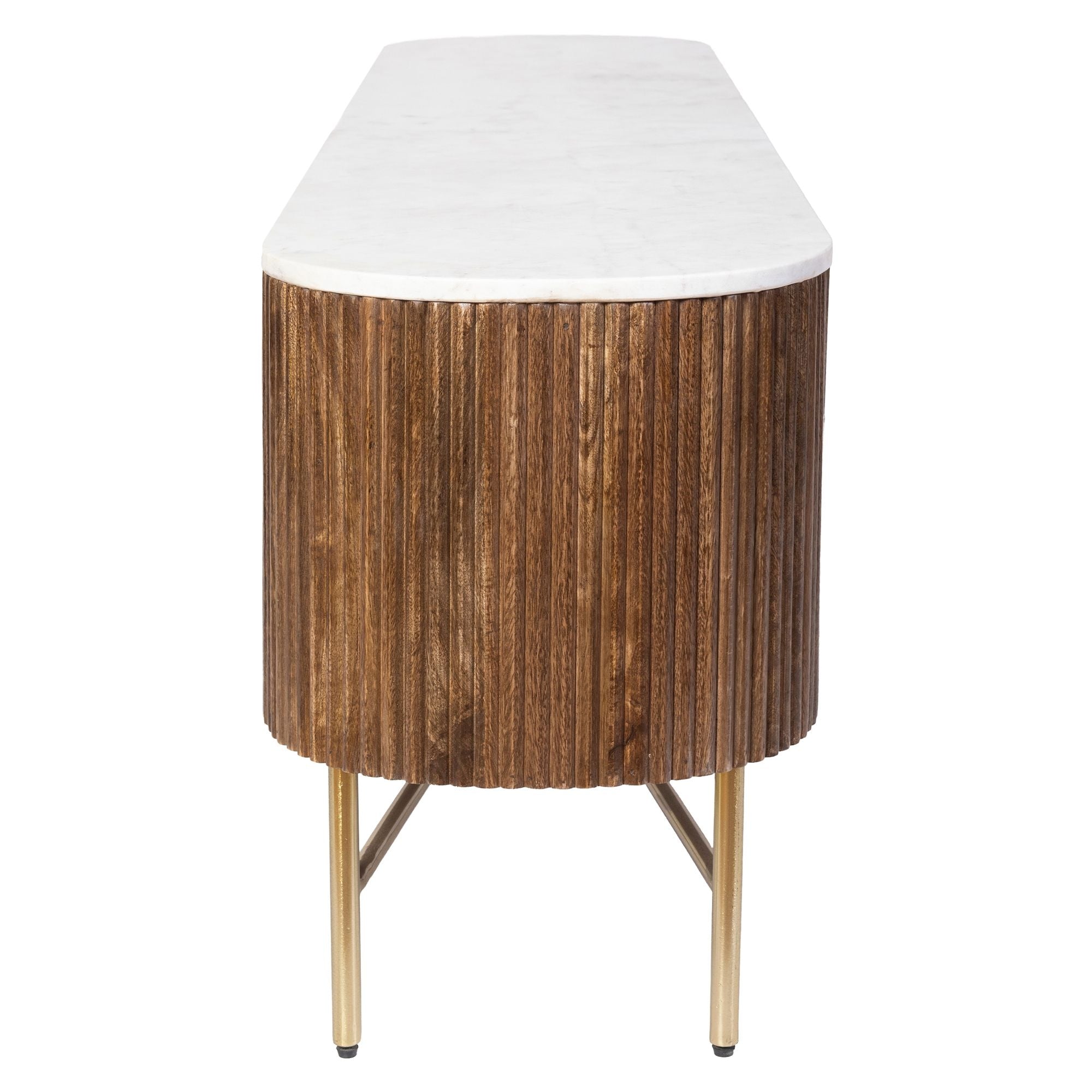 Console 39" Reyna avec tiroirs en noyer et blanc