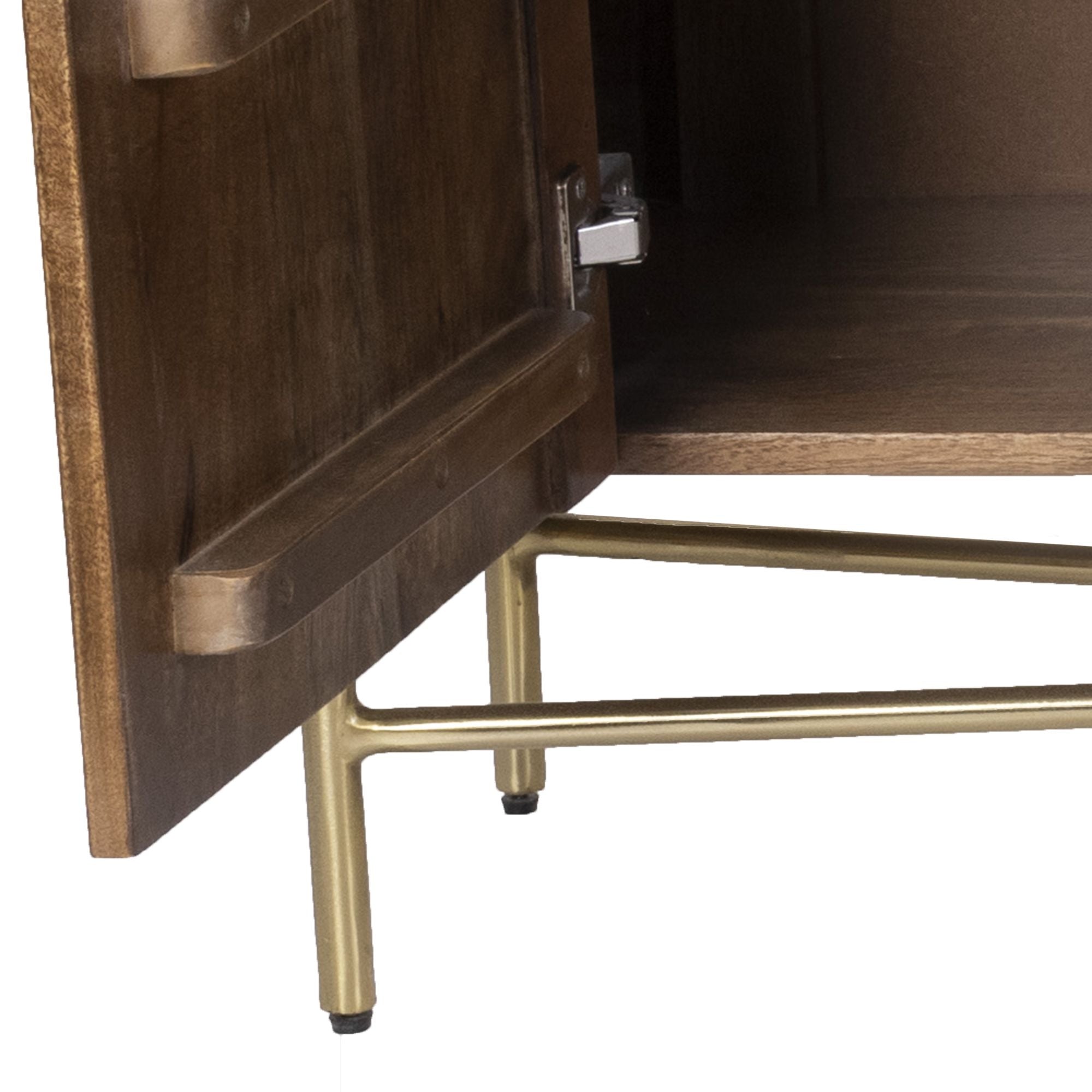 Console 39" Reyna avec tiroirs en noyer et blanc