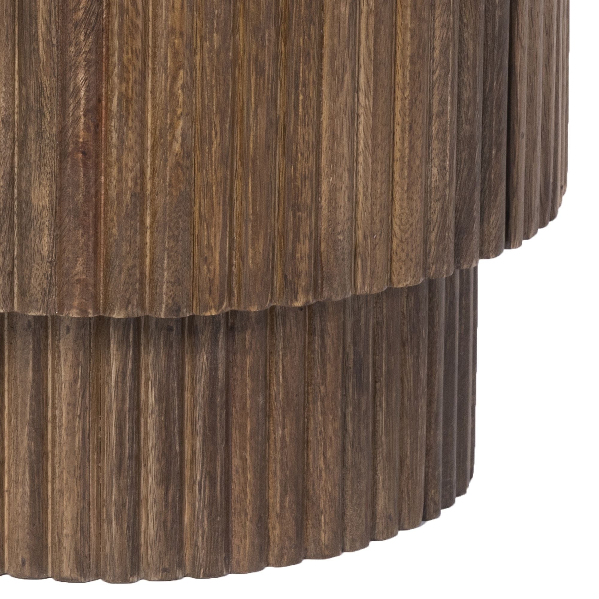 Reyna Round Accent Table with Storage in Walnut and White