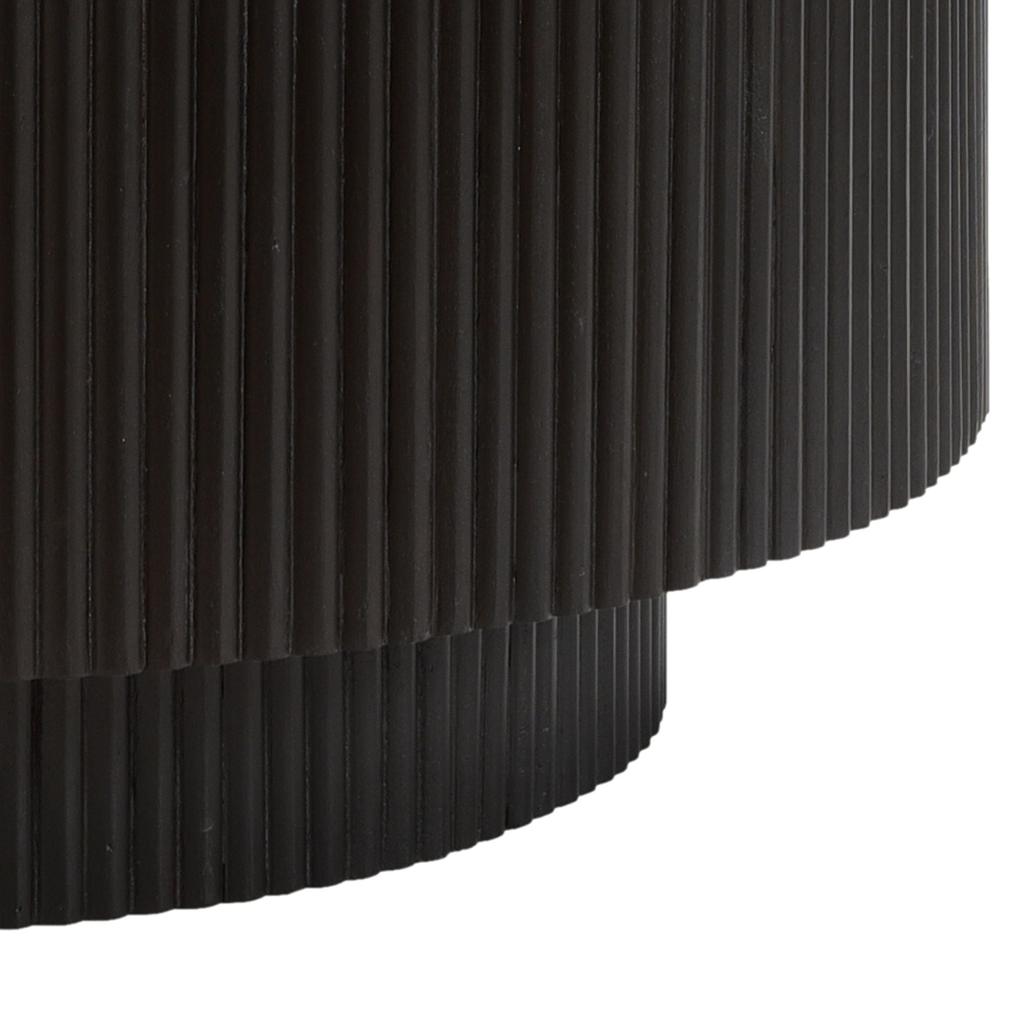 Reyna Round Coffee Table with Storage in Black & White