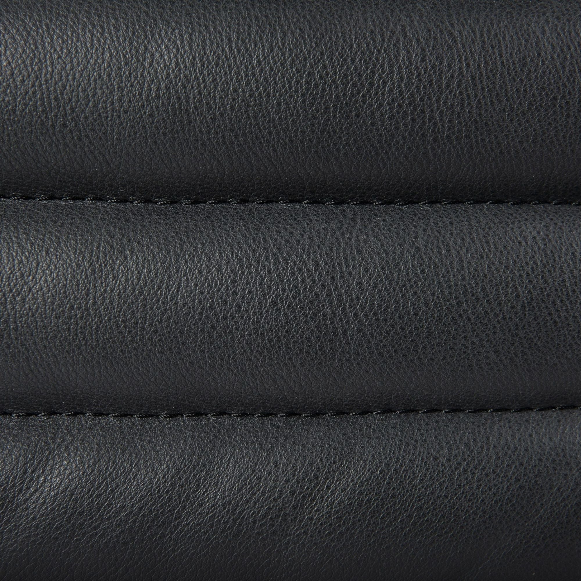 Mercana Ricciardo 82.5-inch black leather three-seater sofa with sleek contemporary design