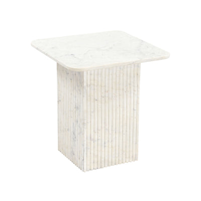 Roland Square Marble Accent Table White