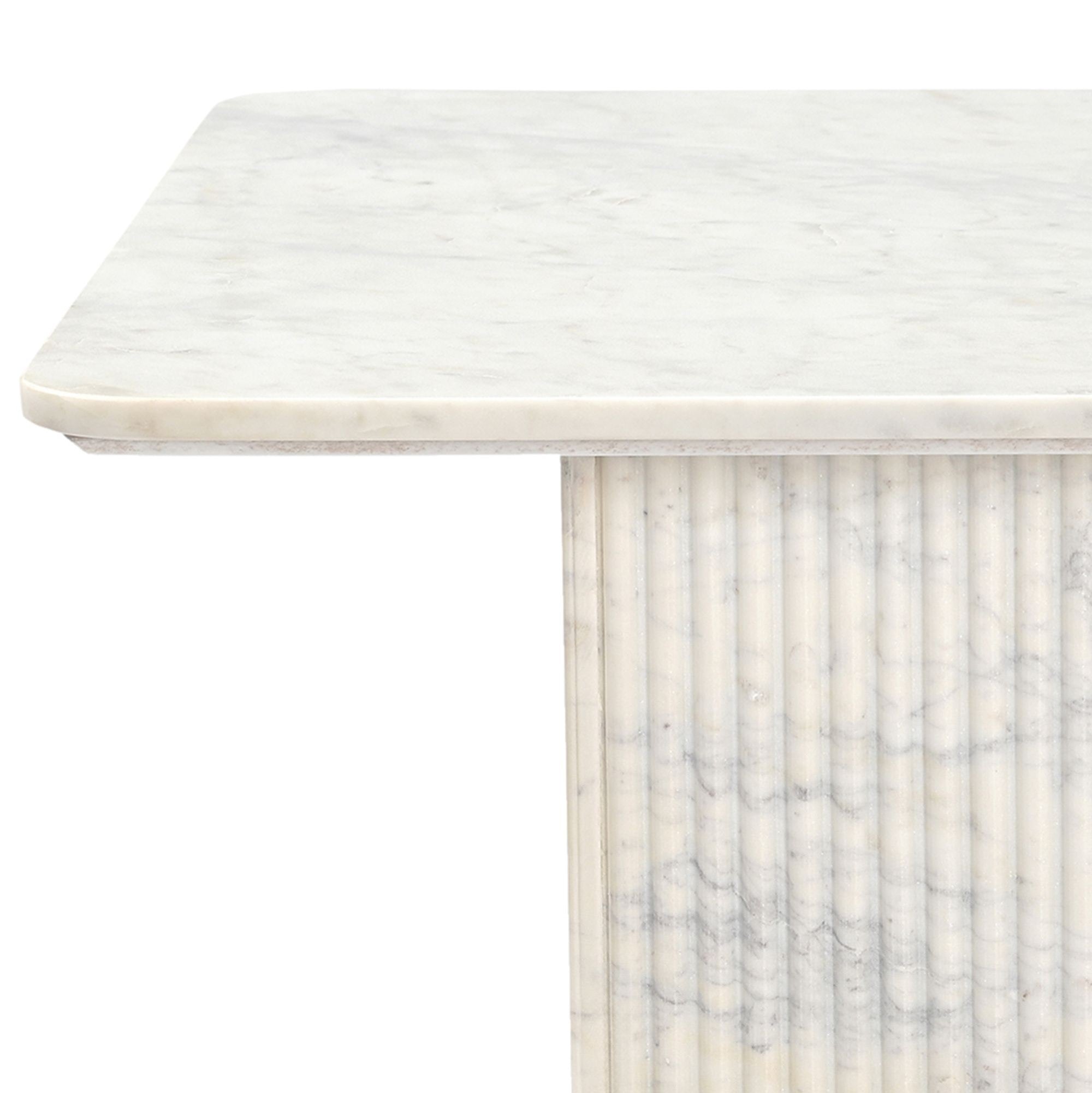 Roland Square Marble Coffee Table White
