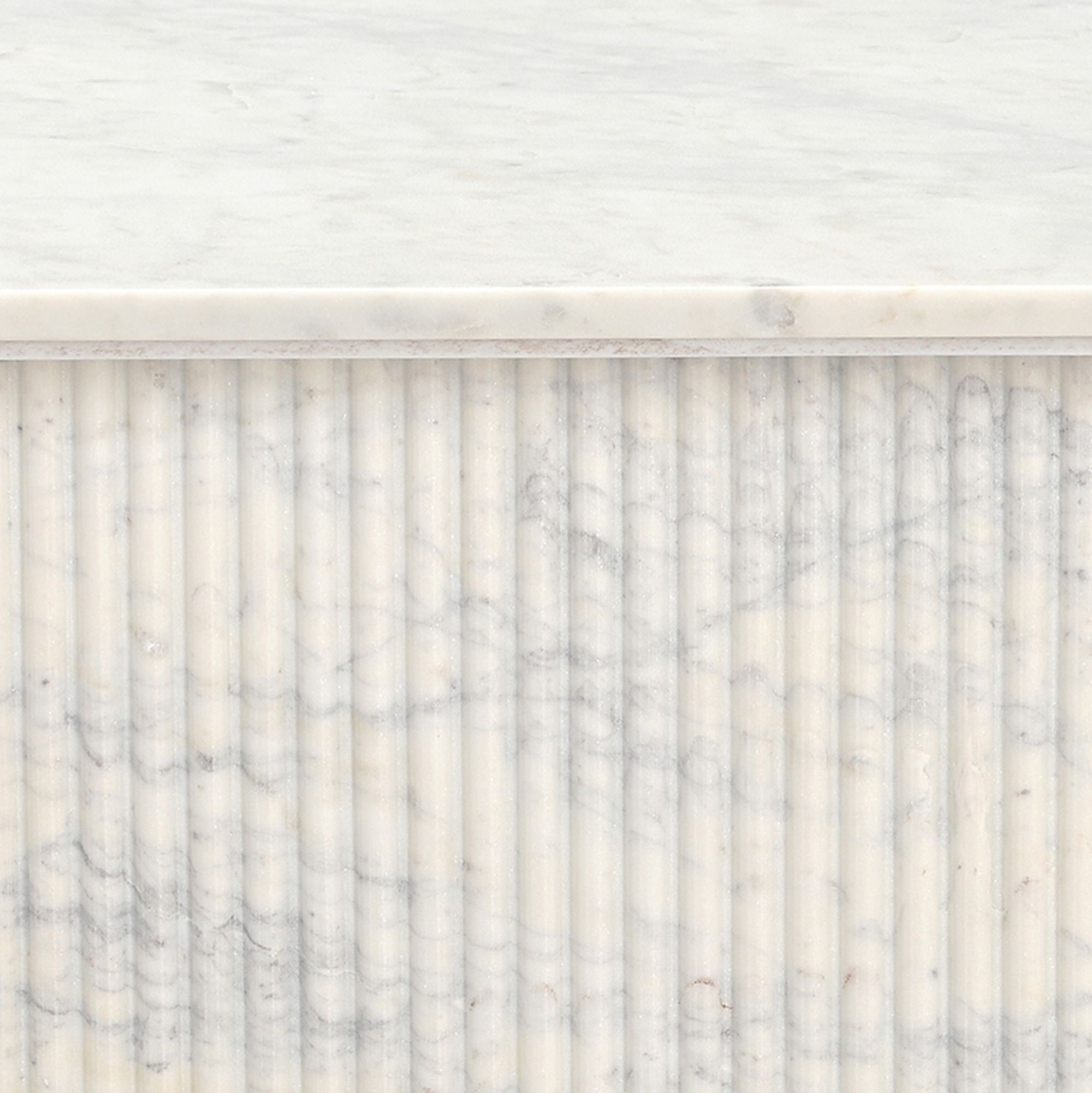 Roland Square Marble Coffee Table White