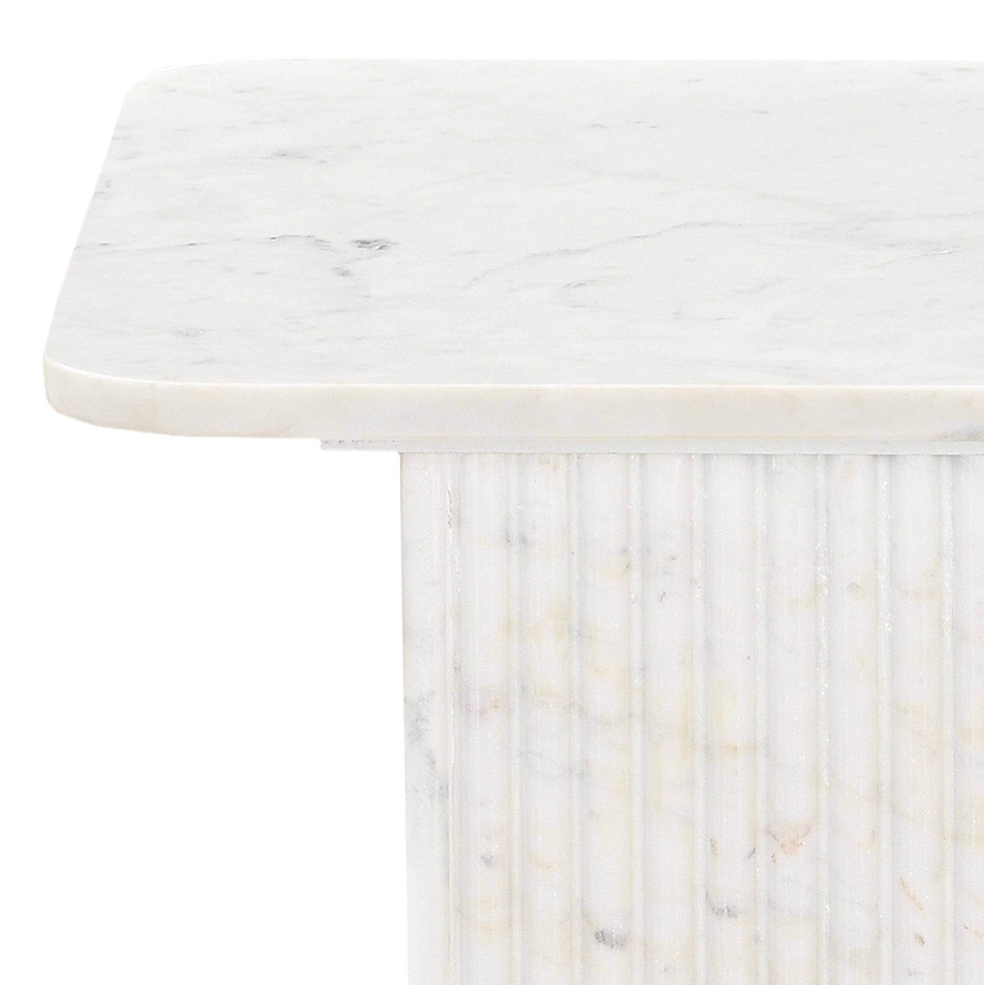 Roland Square Marble Accent Table White
