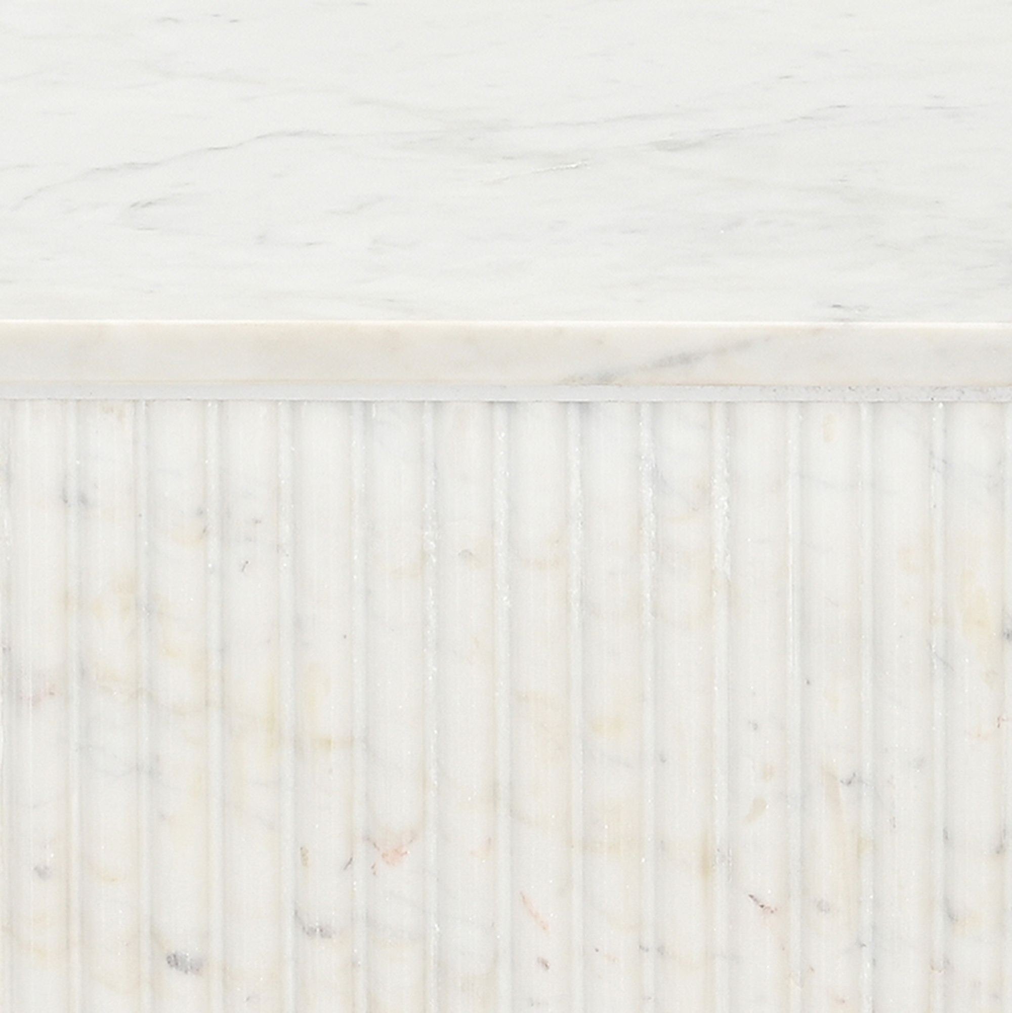 Roland Square Marble Accent Table White