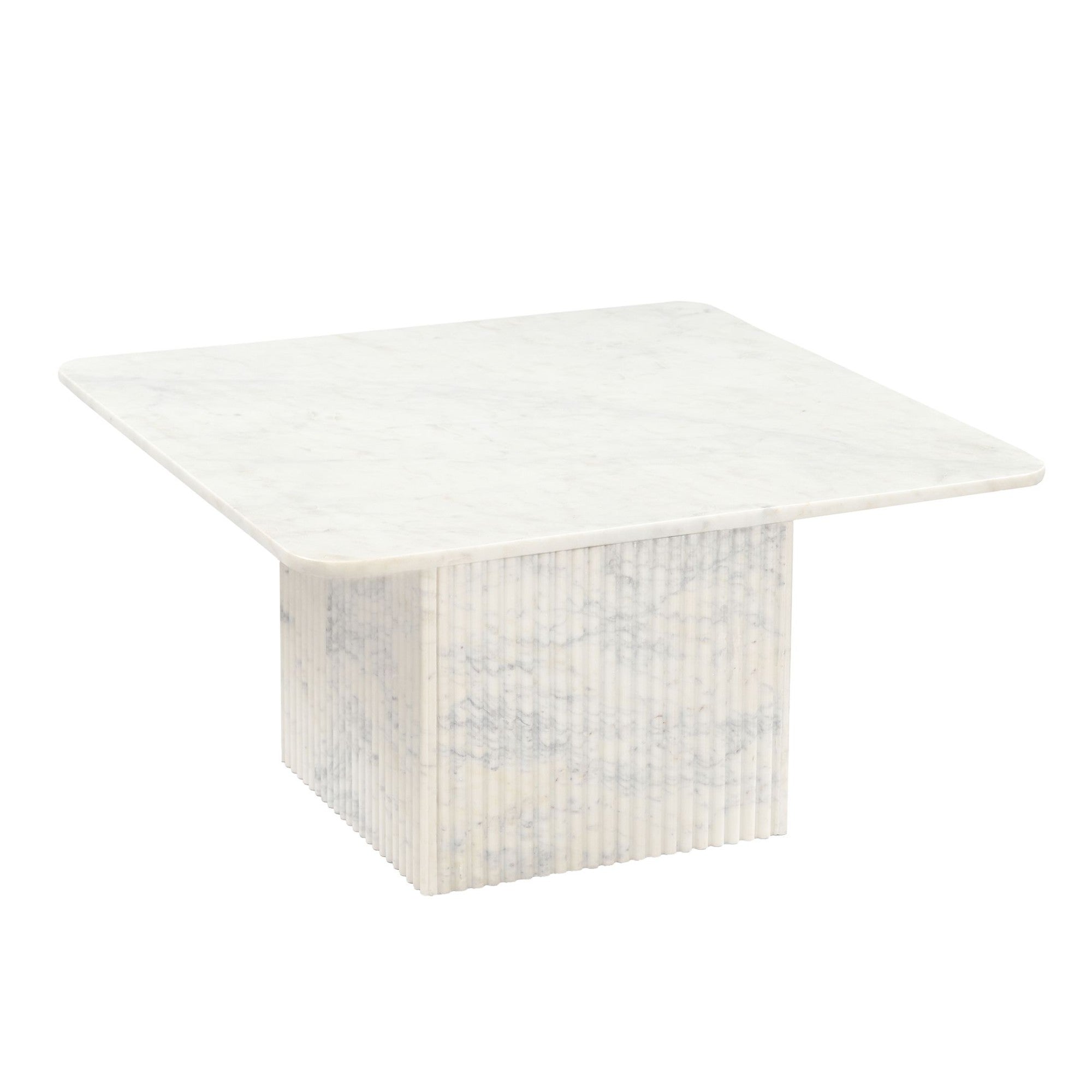 Roland Square Marble Coffee Table White