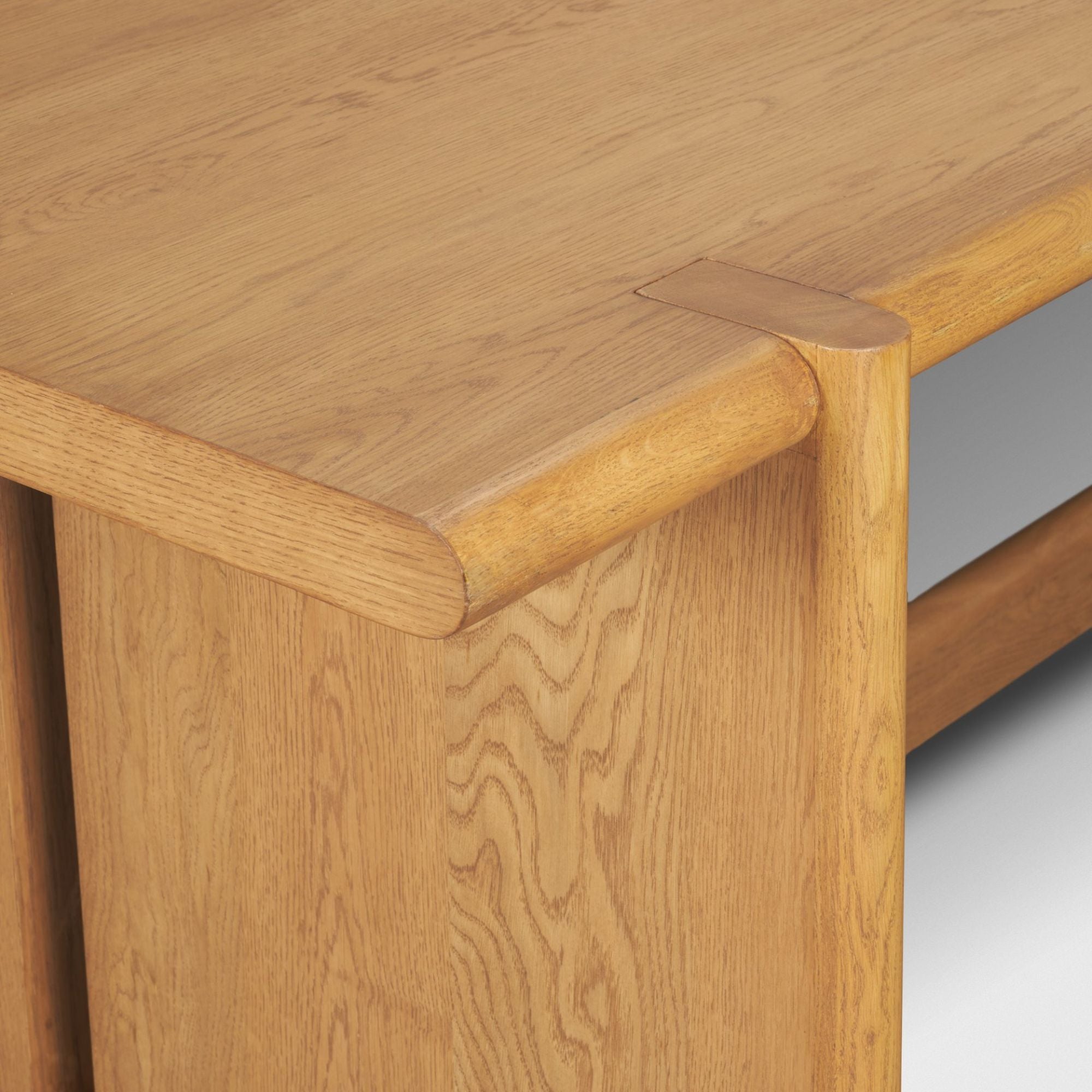 Mercana Rowan Collection 94-inch oak wood rectangular dining table with a polished finish and sturdy legs.