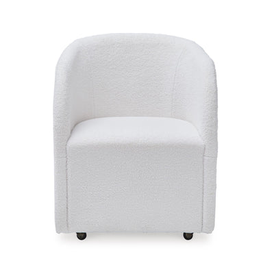 Ashley Rowanbeck UPH Arm Dining Chair with upholstered seat and wooden frame, shown from a side angle in a dining room setting.