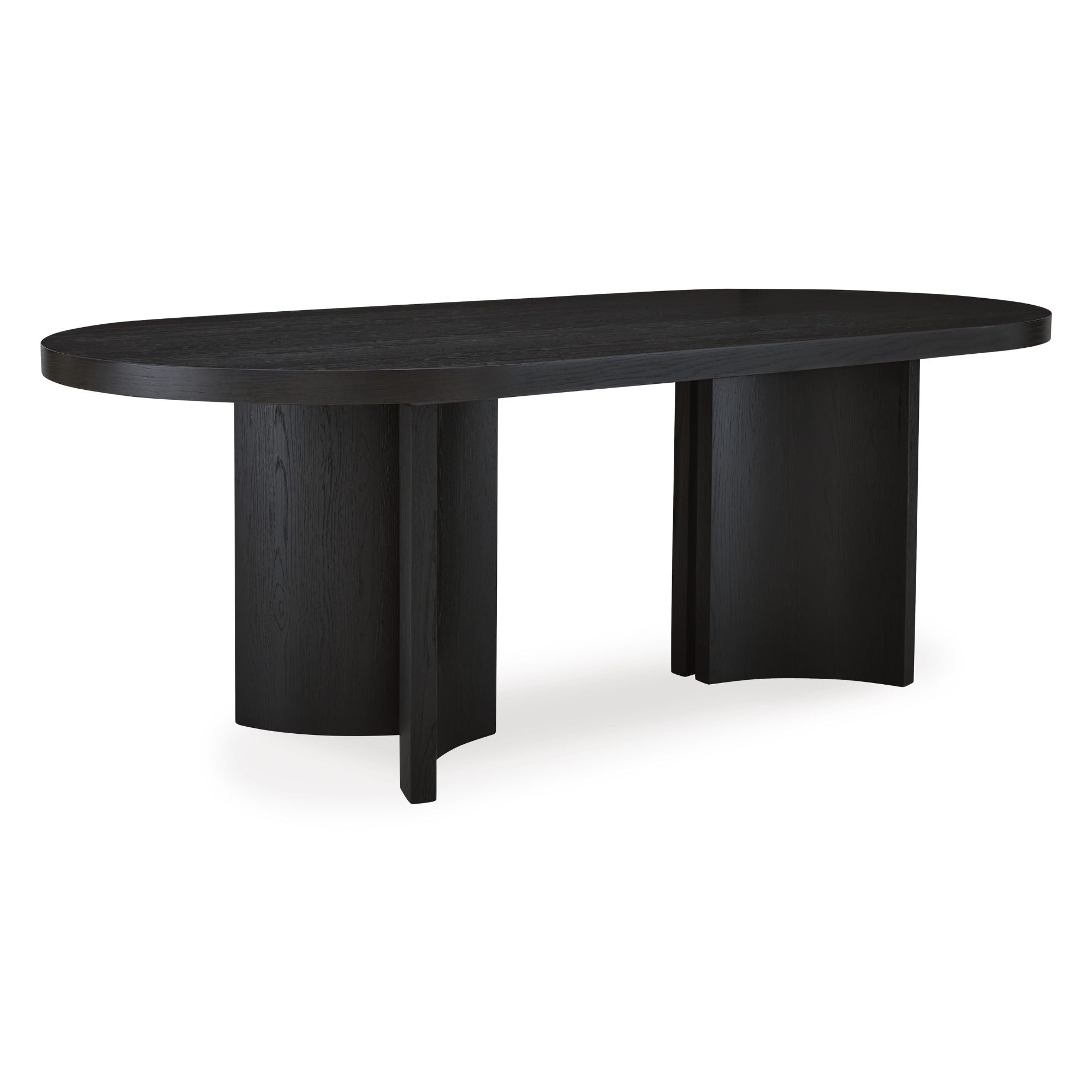 Oval Rowanbeck dining table by Signature Ashley with wood finish and sturdy legs, perfect for modern dining rooms.