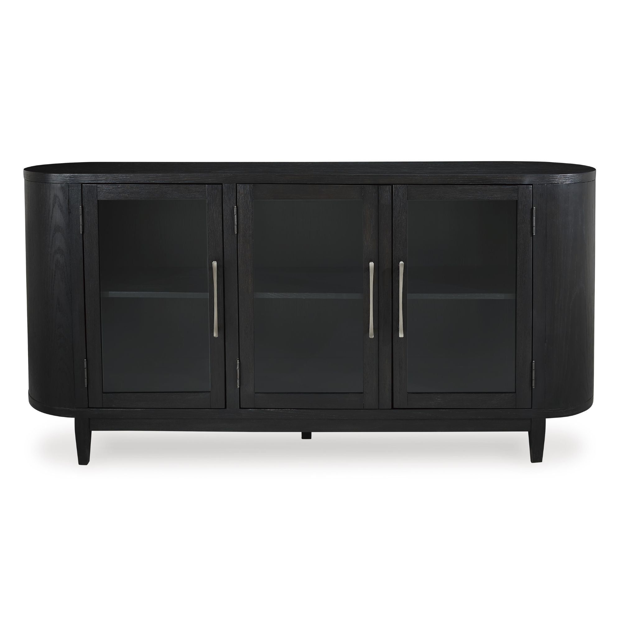 Signature Ashley Rowanbeck dining room server with wood finish, featuring multiple storage drawers and cabinet doors for elegant dining storage.
