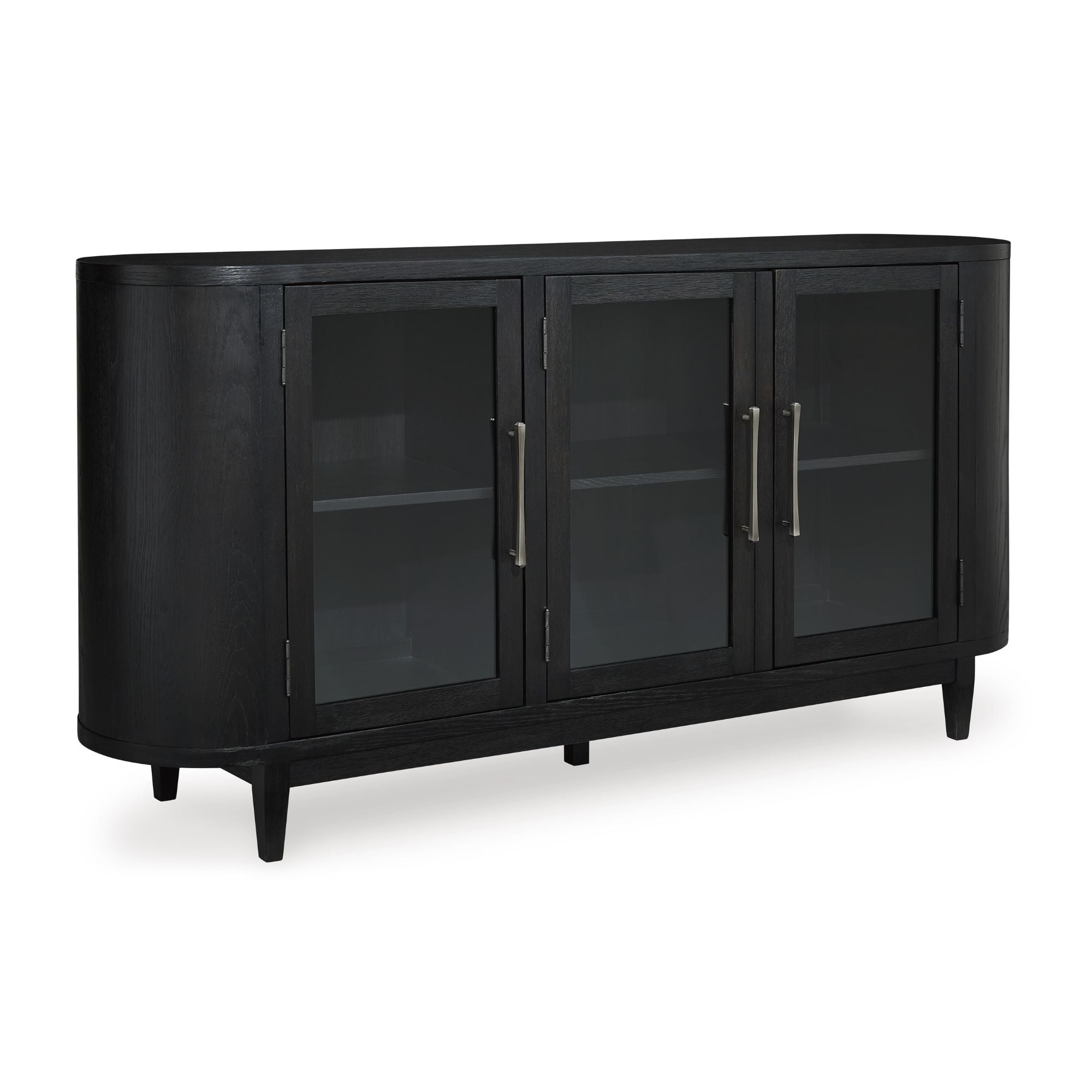 Signature Ashley Rowanbeck dining room server with a wood finish, featuring storage drawers and cabinet doors for elegant dining room organization.