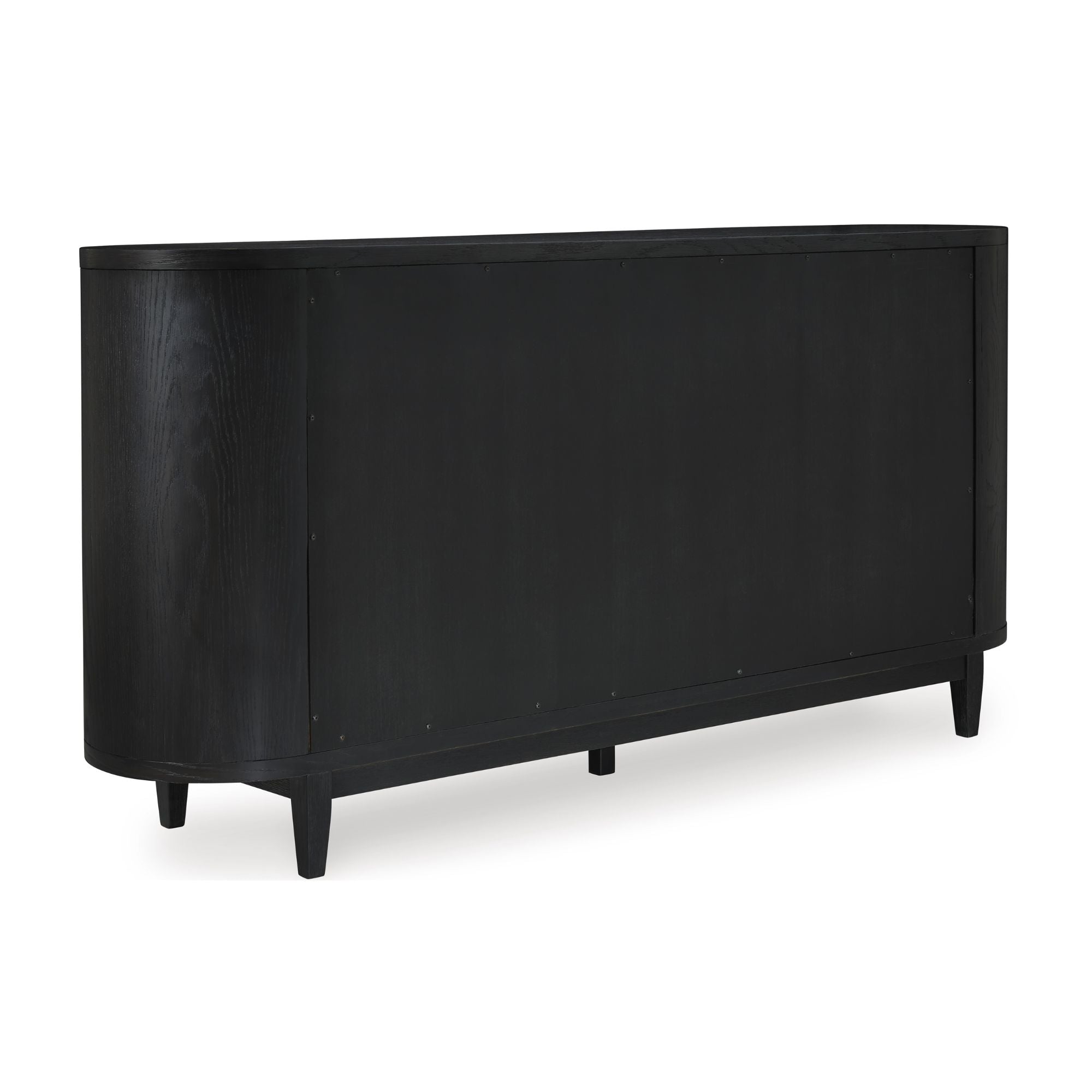 Signature Ashley Rowanbeck dining room server with wood finish, featuring multiple drawers and cabinets for elegant storage.