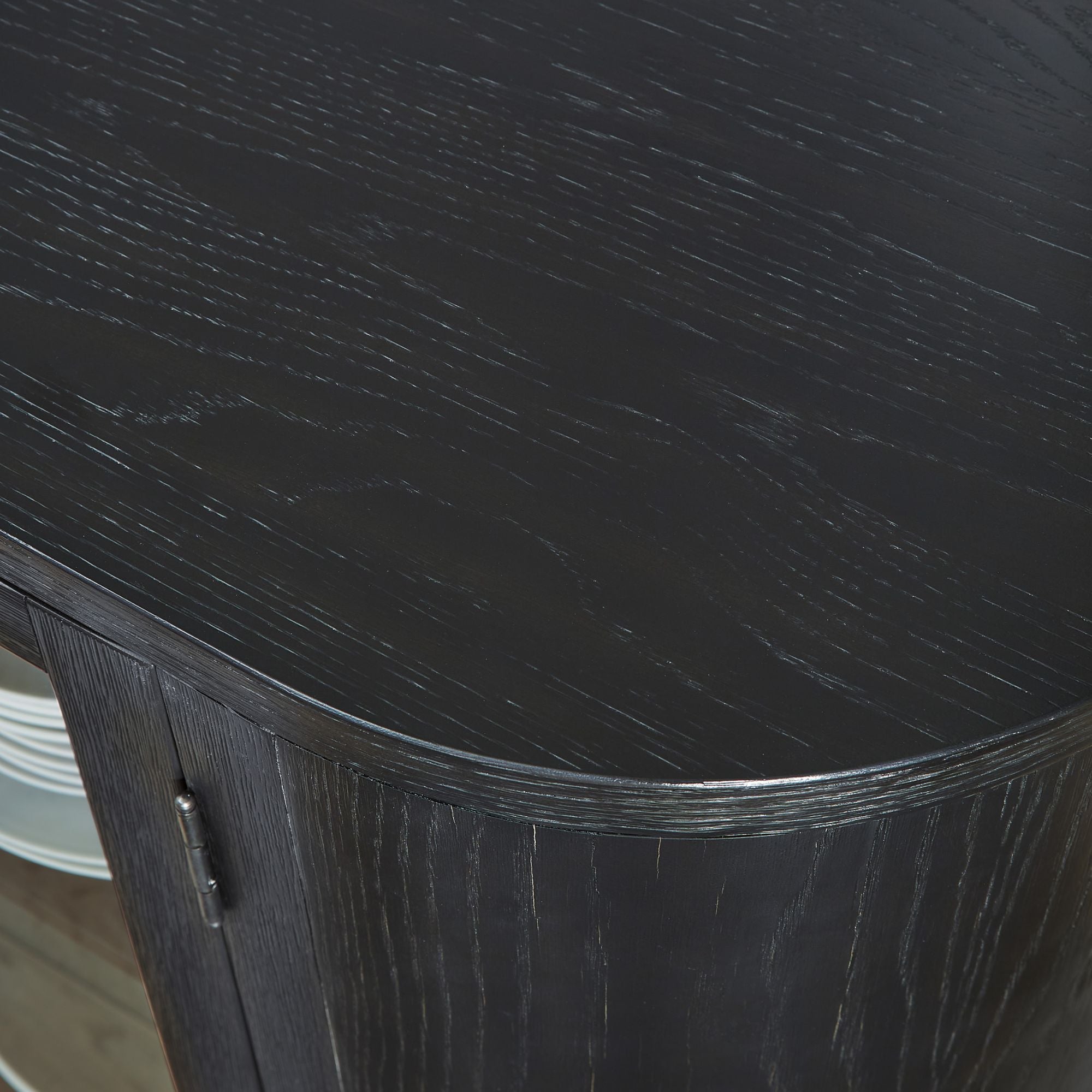 Signature Ashley Rowanbeck dining room server with wood finish, featuring multiple drawers and cabinet storage for elegant dining room organization.