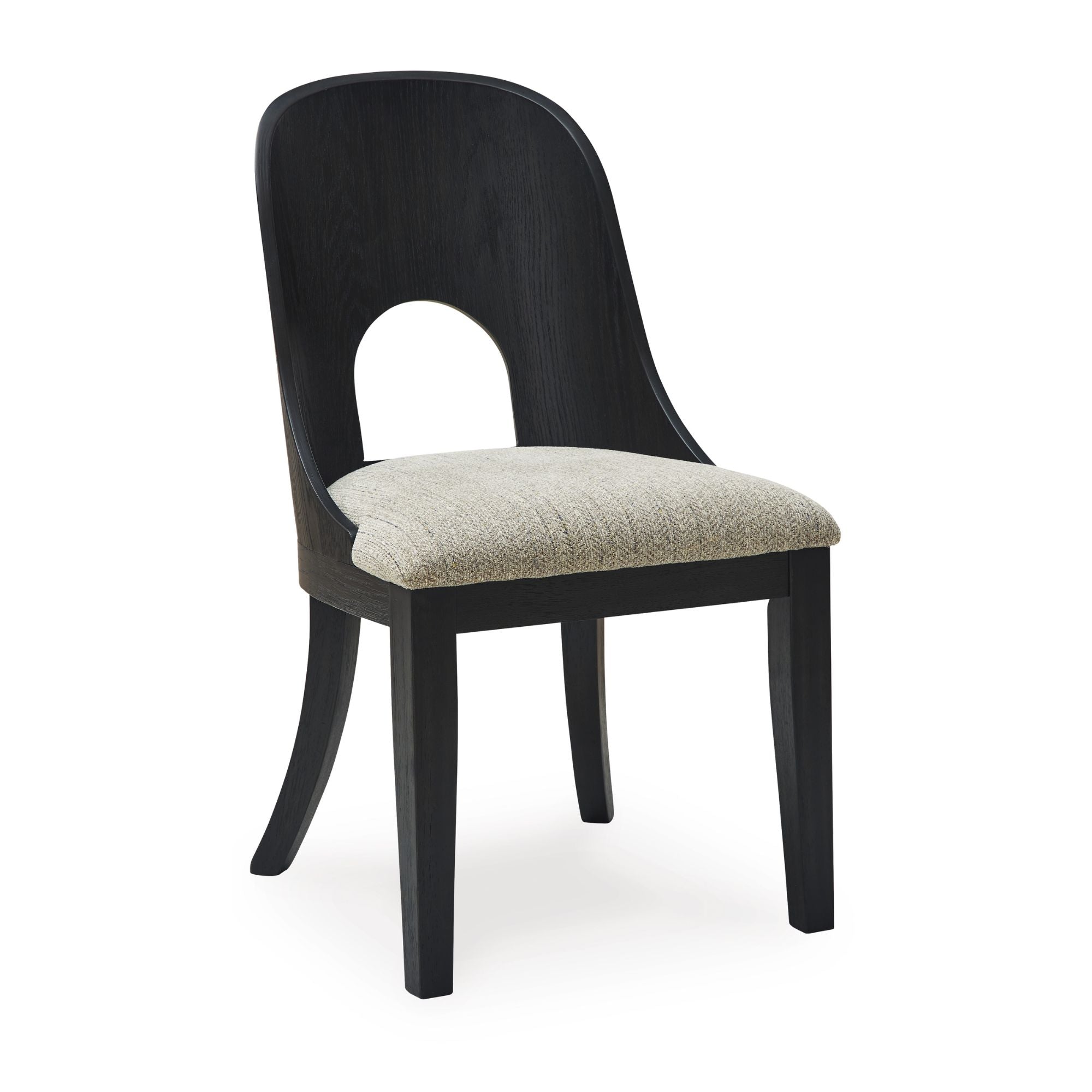 Signature Ashley Rowanbeck Dining UPH Side Chair with cushioned seat and dark wood legs, showcasing a modern upholstered dining chair.