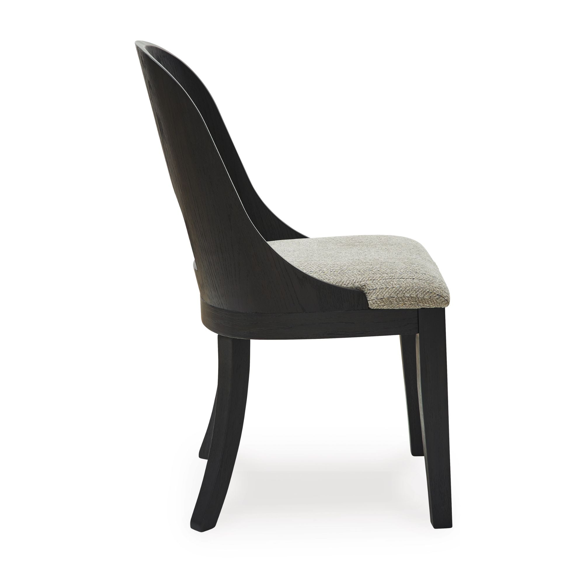Signature Ashley Rowanbeck Dining UPH side chair with upholstered seat and back in a modern design, shown in a neutral fabric.