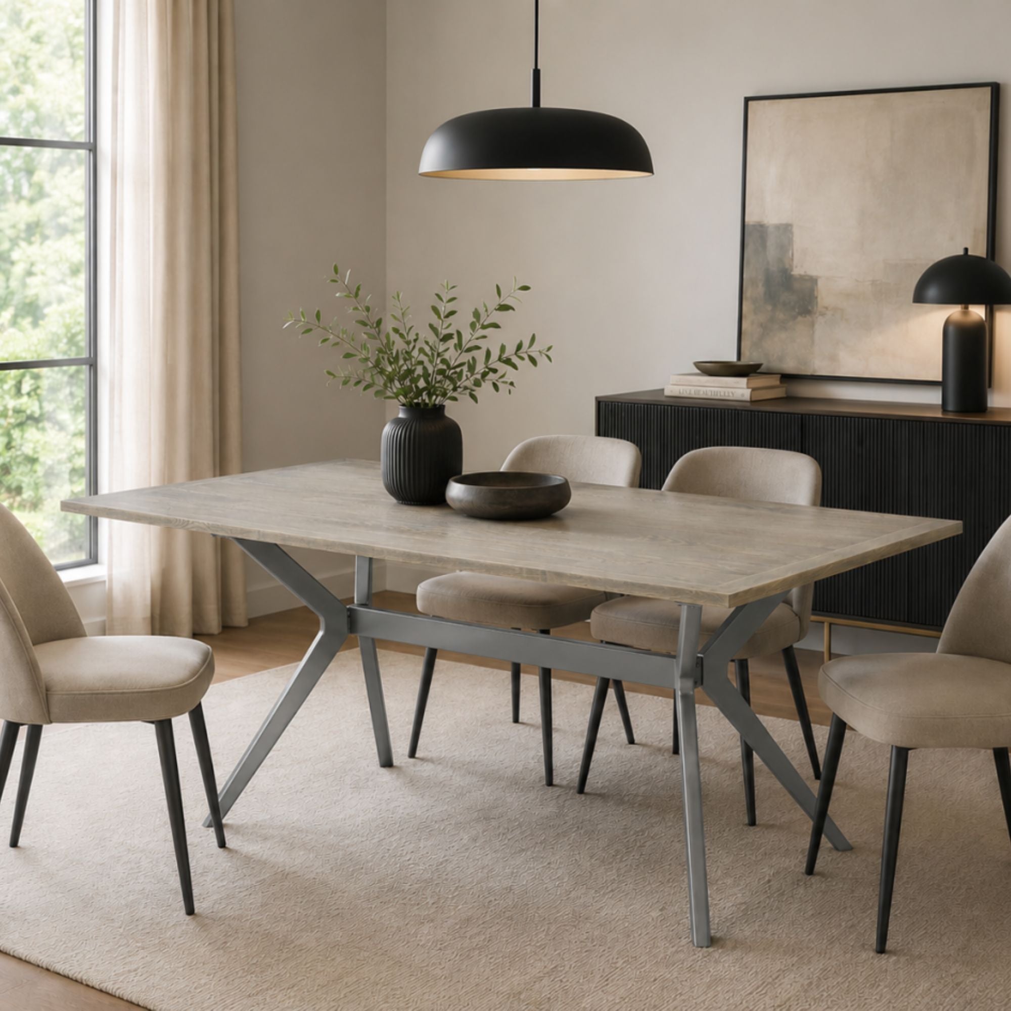 Rustic Oak Contemporary Dining Table | CastleUp Experience Centre Online Furniture