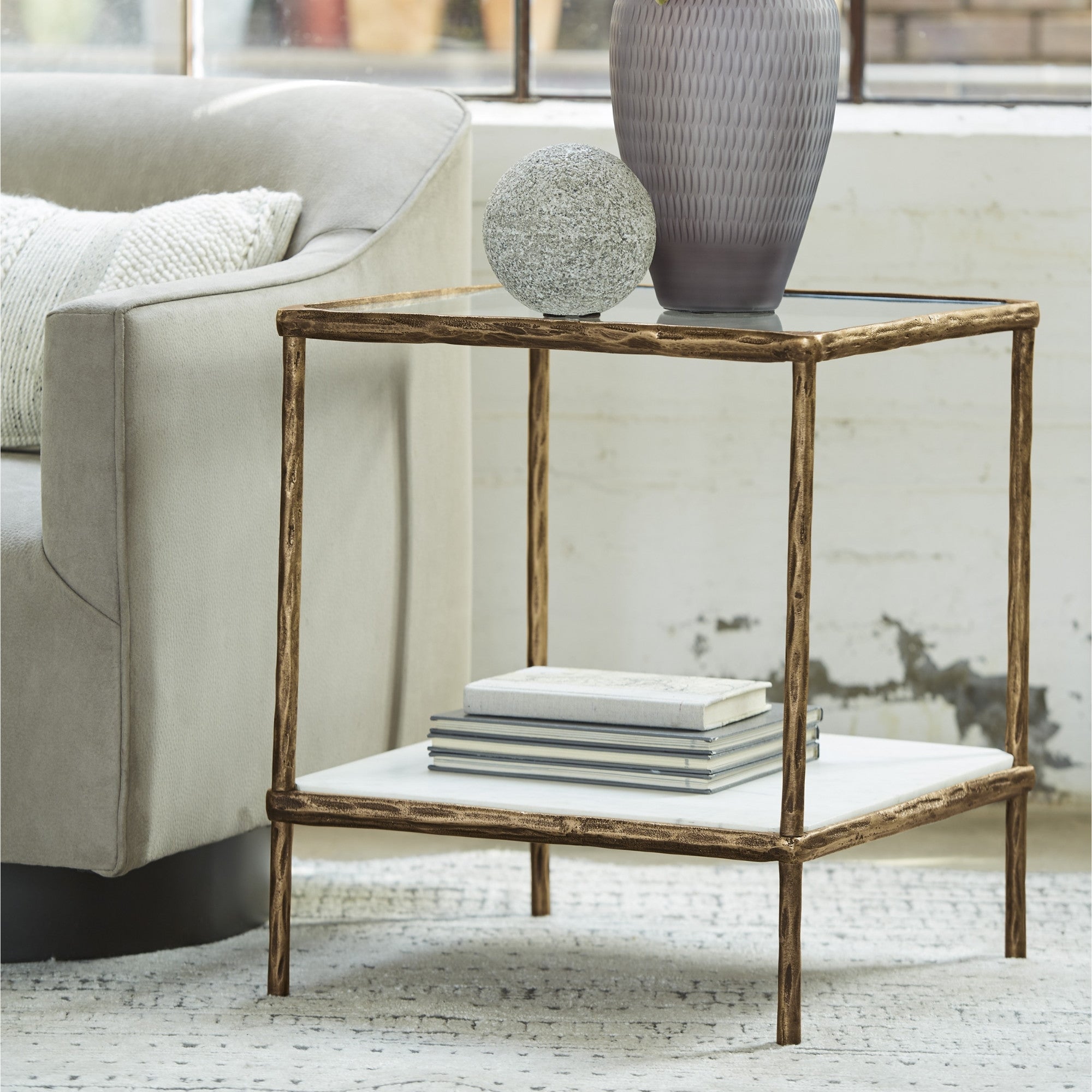 Ryandale Accent Table Antique Brass
