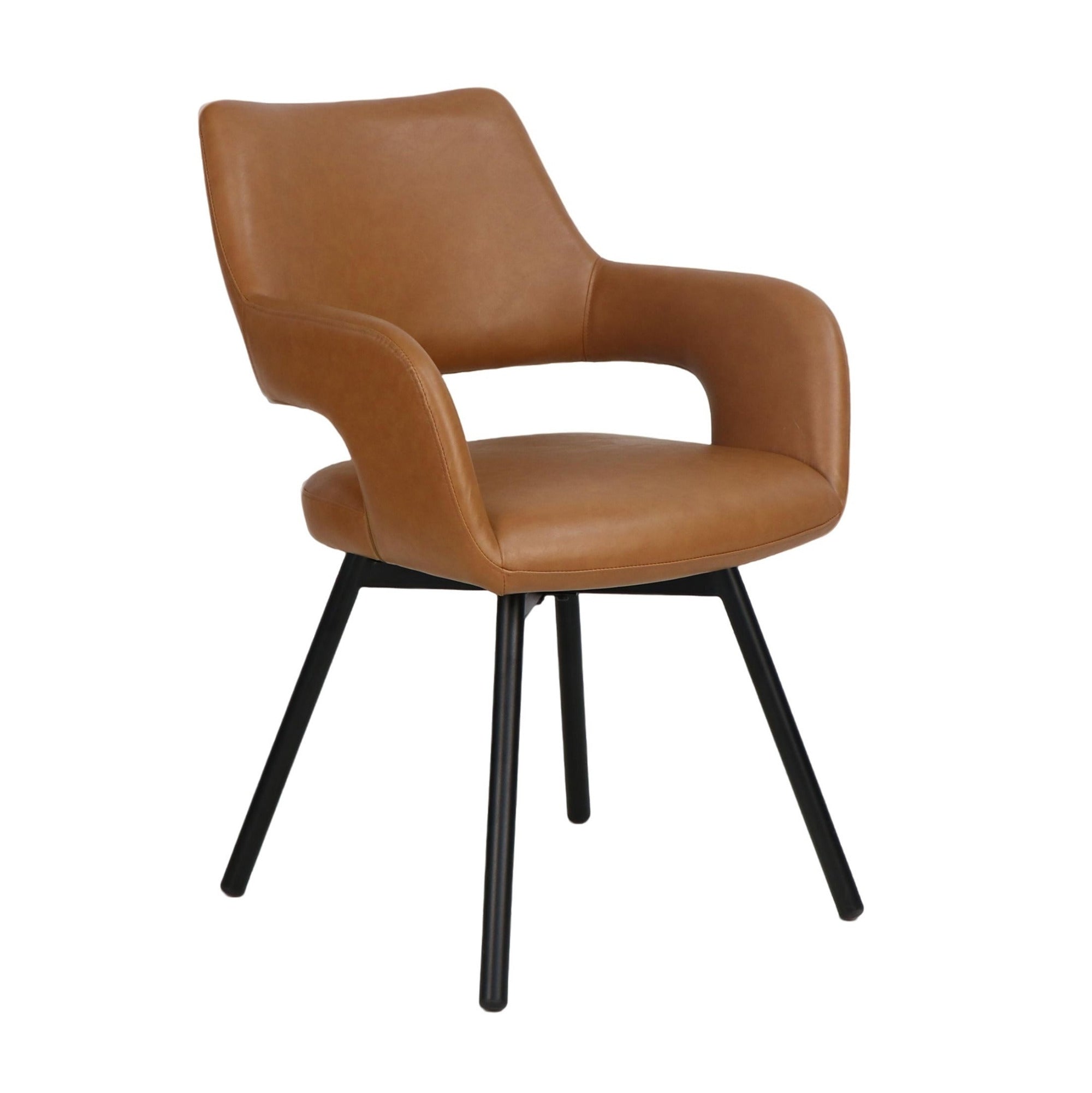 Chaise de salle à manger Caspian moderne du milieu du siècle, couleur sable (lot de 2)