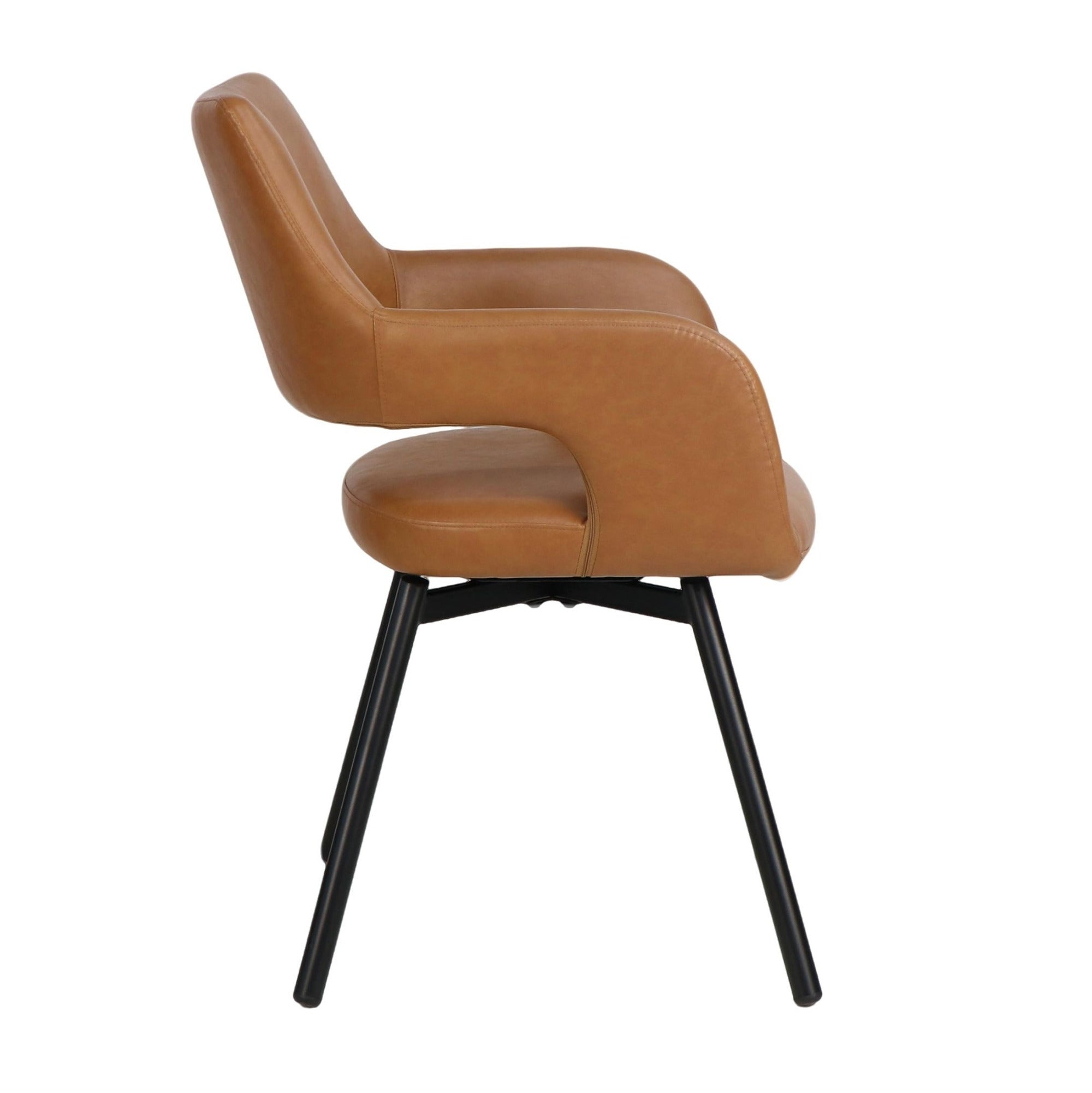 Chaise de salle à manger Caspian moderne du milieu du siècle, couleur sable (lot de 2)