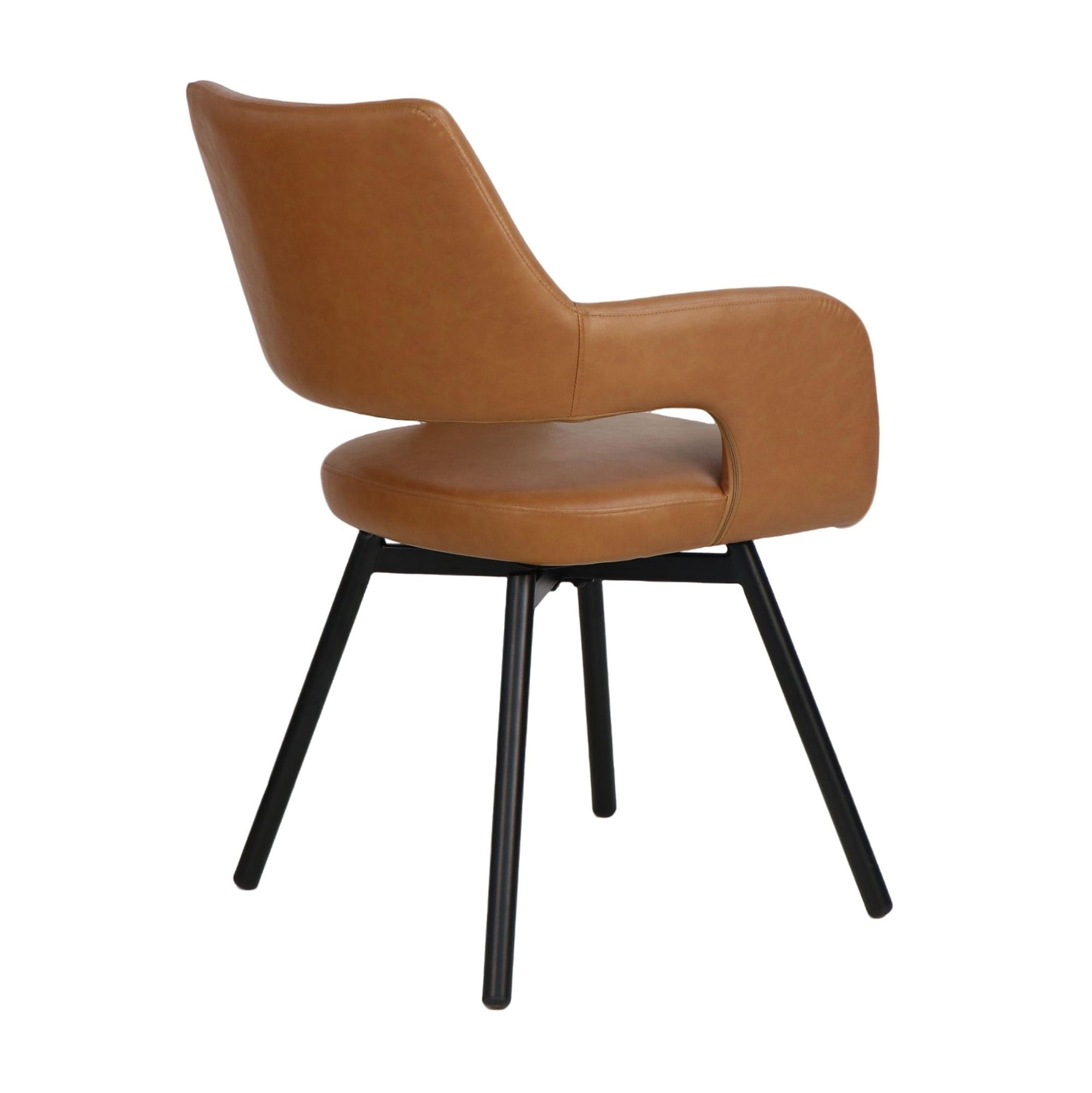 Chaise de salle à manger Caspian moderne du milieu du siècle, couleur sable (lot de 2)