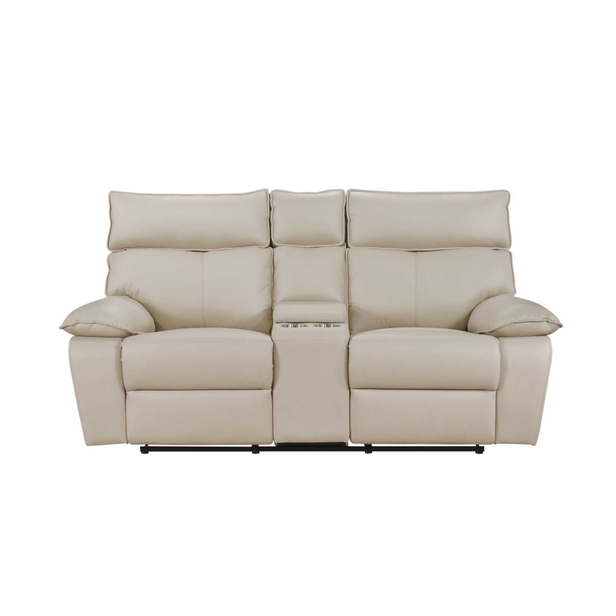MAZ Rylan Collection leather reclining loveseat with plush cushions and reclining features, perfect for comfortable living rooms.