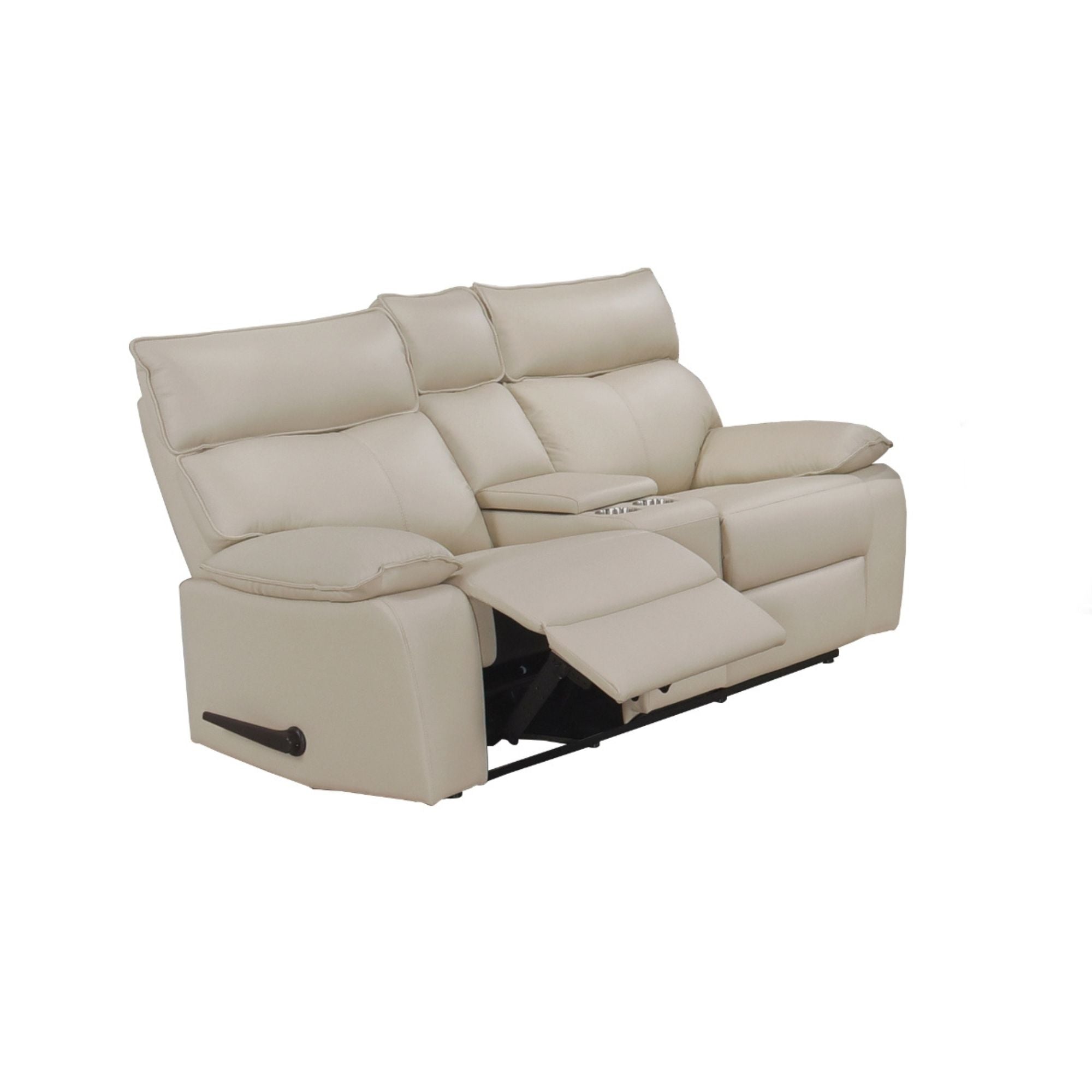 MAZ Rylan Collection leather reclining loveseat with plush cushions and classic design, perfect for comfortable living room seating.