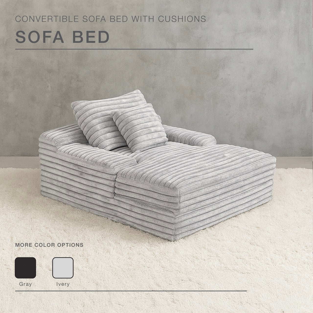 S612 Oversized Cozy Single Lounge Sofa in Light Grey