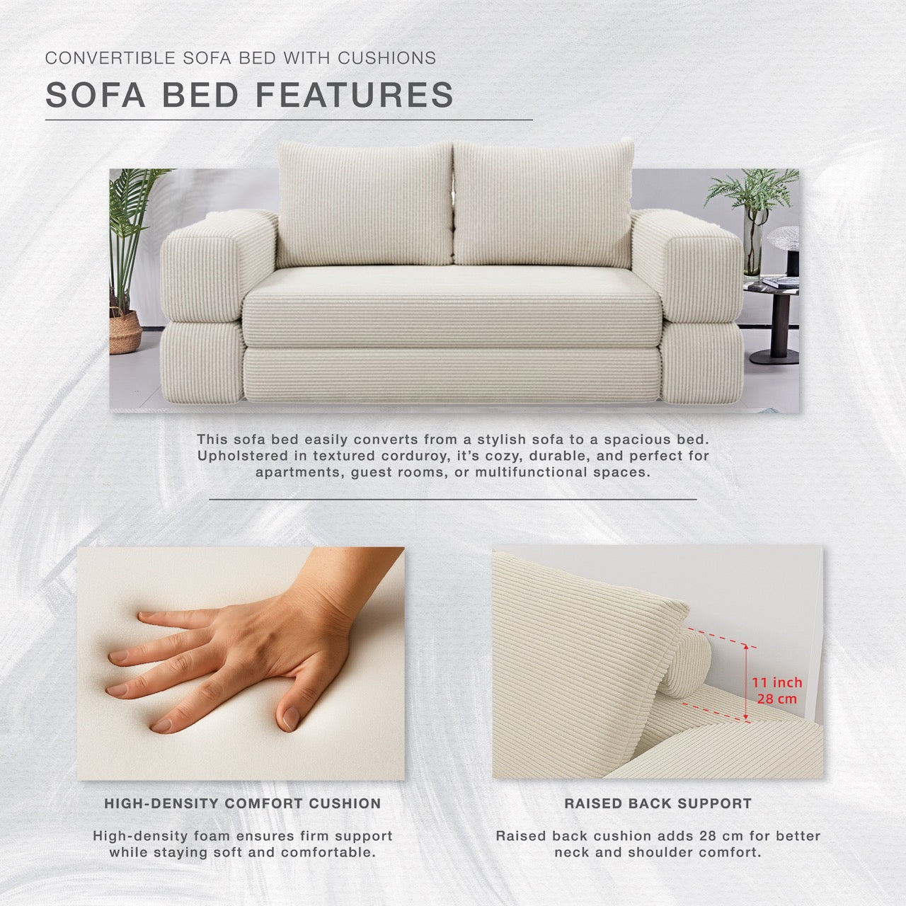 S613 Sofa Bed in Beige