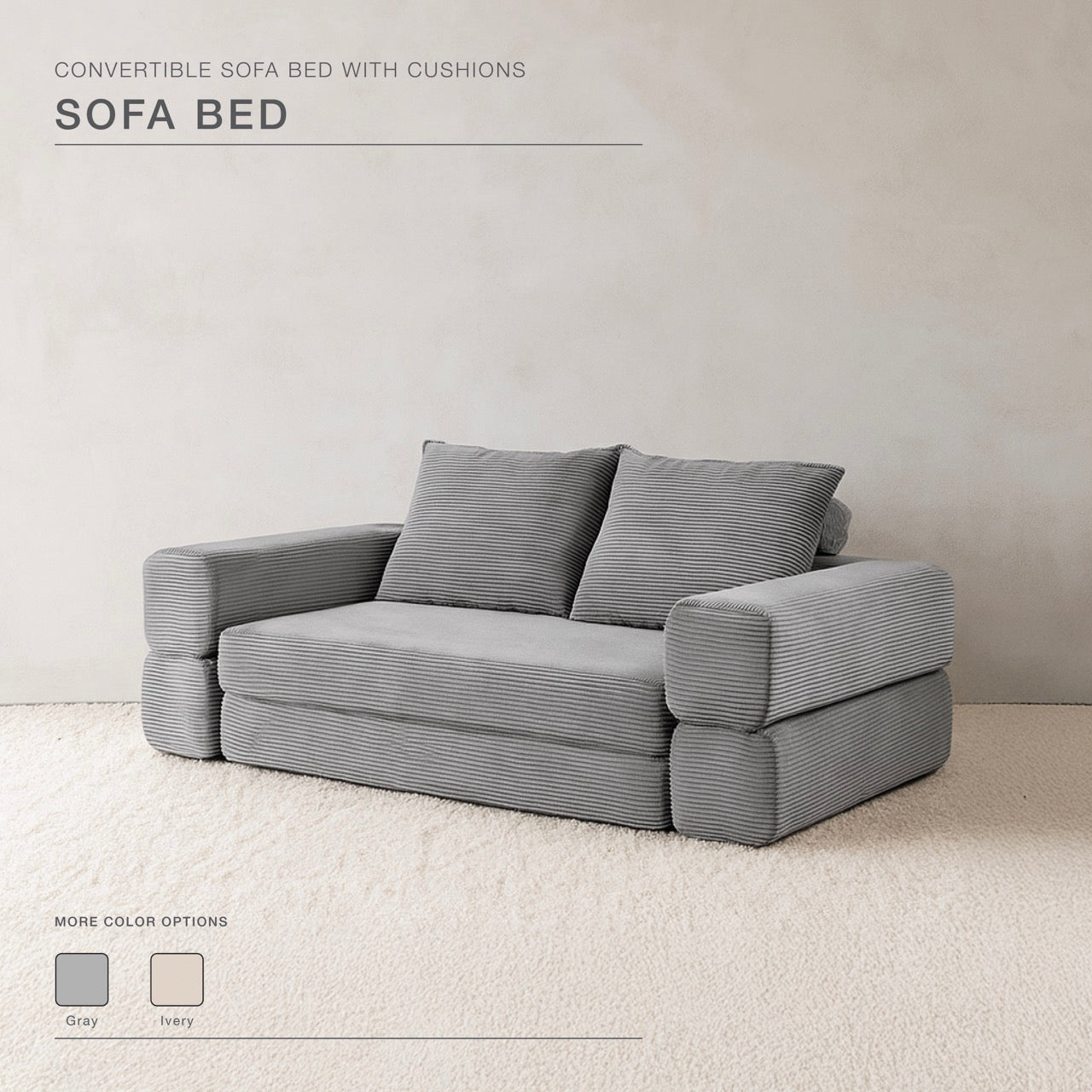 S613 Sofa Bed in Light Grey