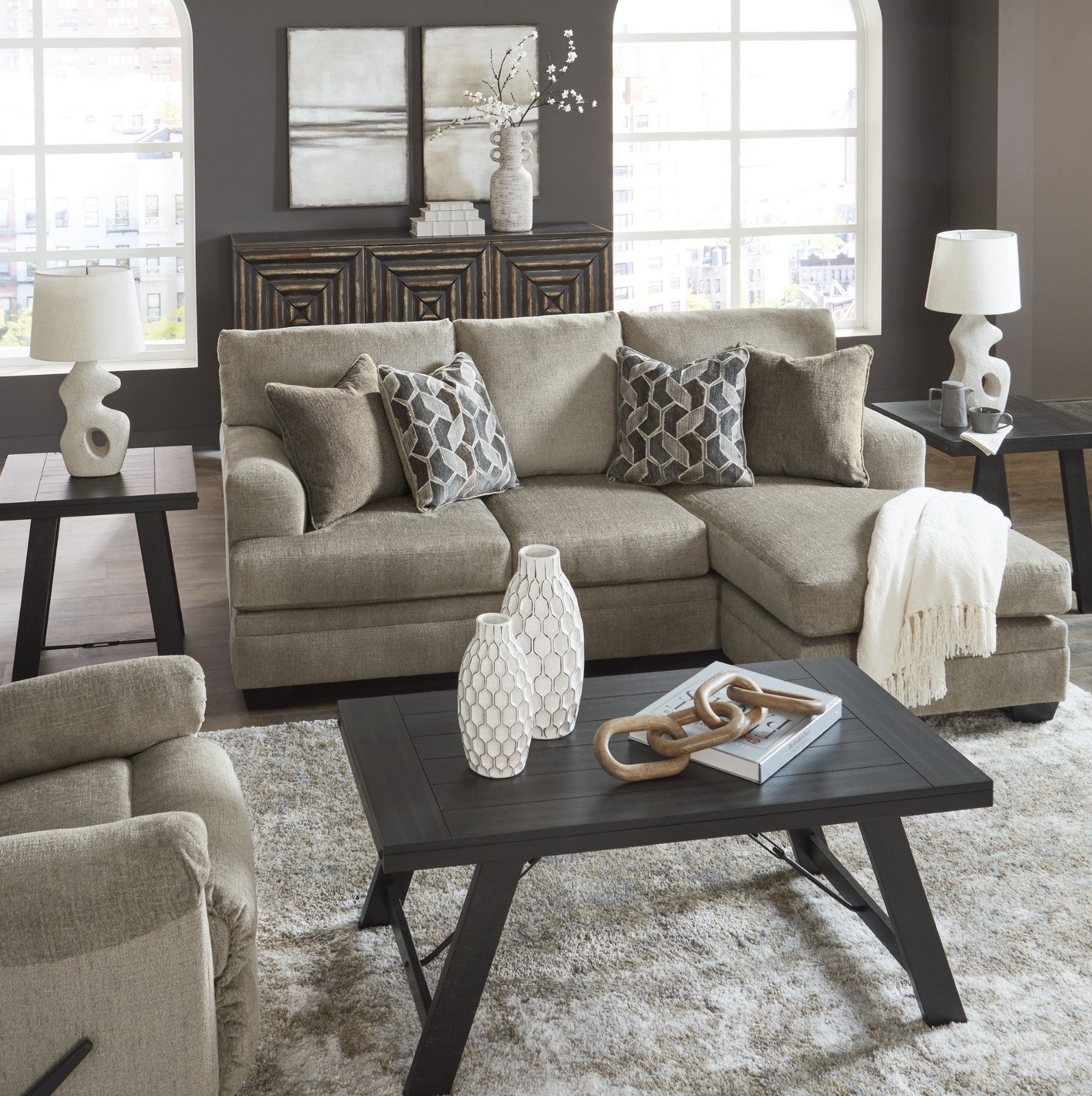 Stonemeade Reversible Sofa Chaise Taupe