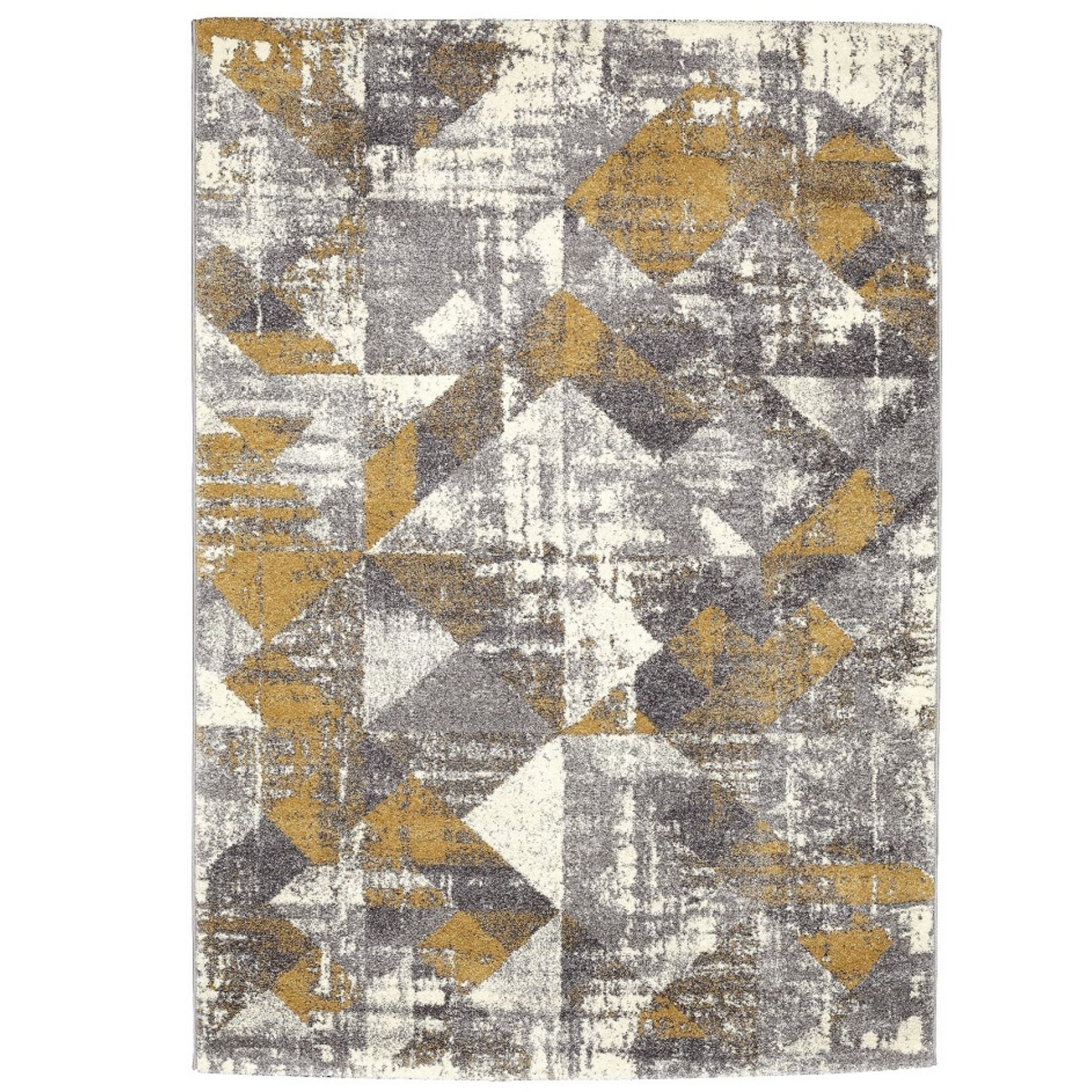 Indoor grey ochre area rug by Viana Inc with a soft, textured pattern perfect for living rooms or bedrooms.