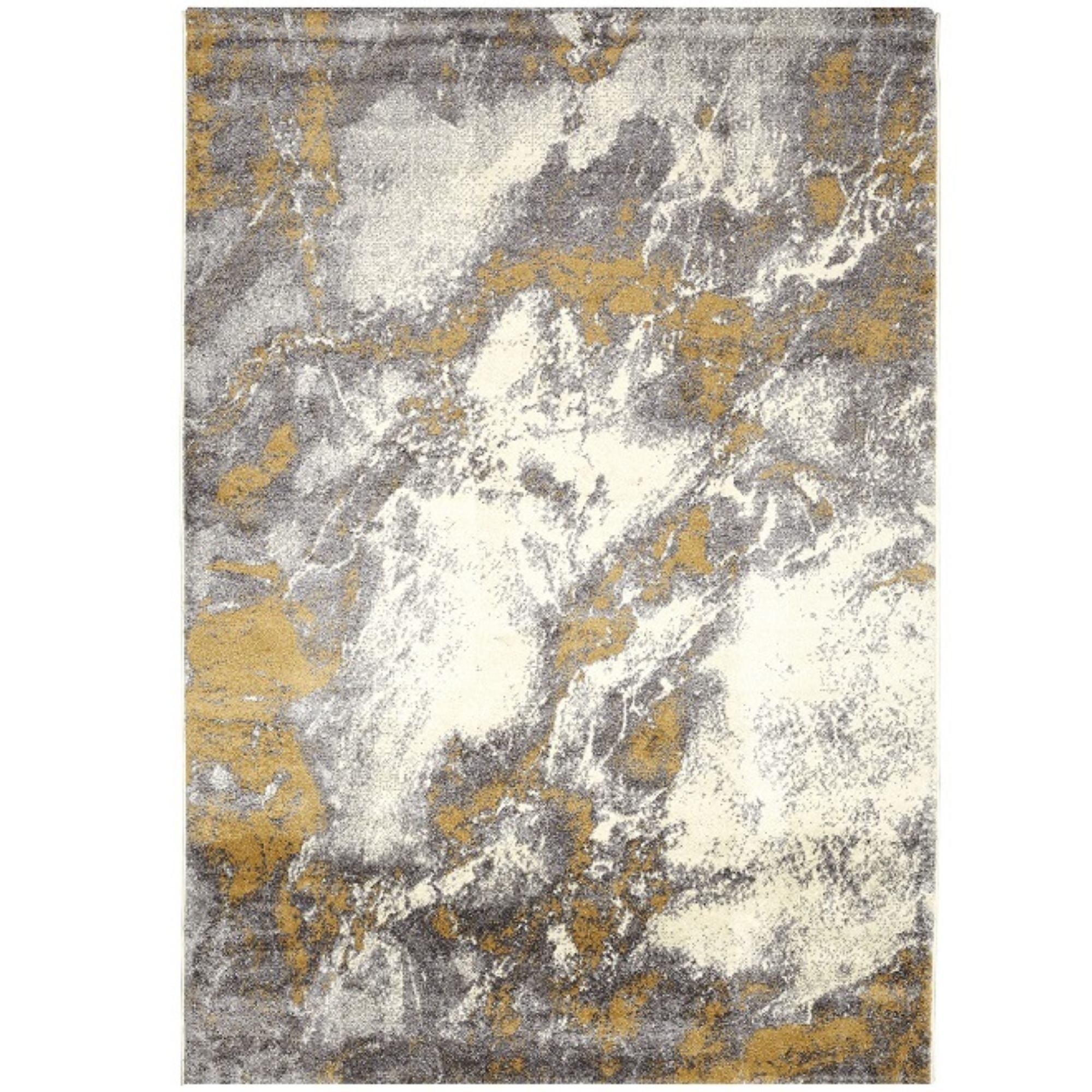 Viana Inc SUENO Indoor White Ochre Area Rug with soft textured design and neutral color for living room or bedroom decor.