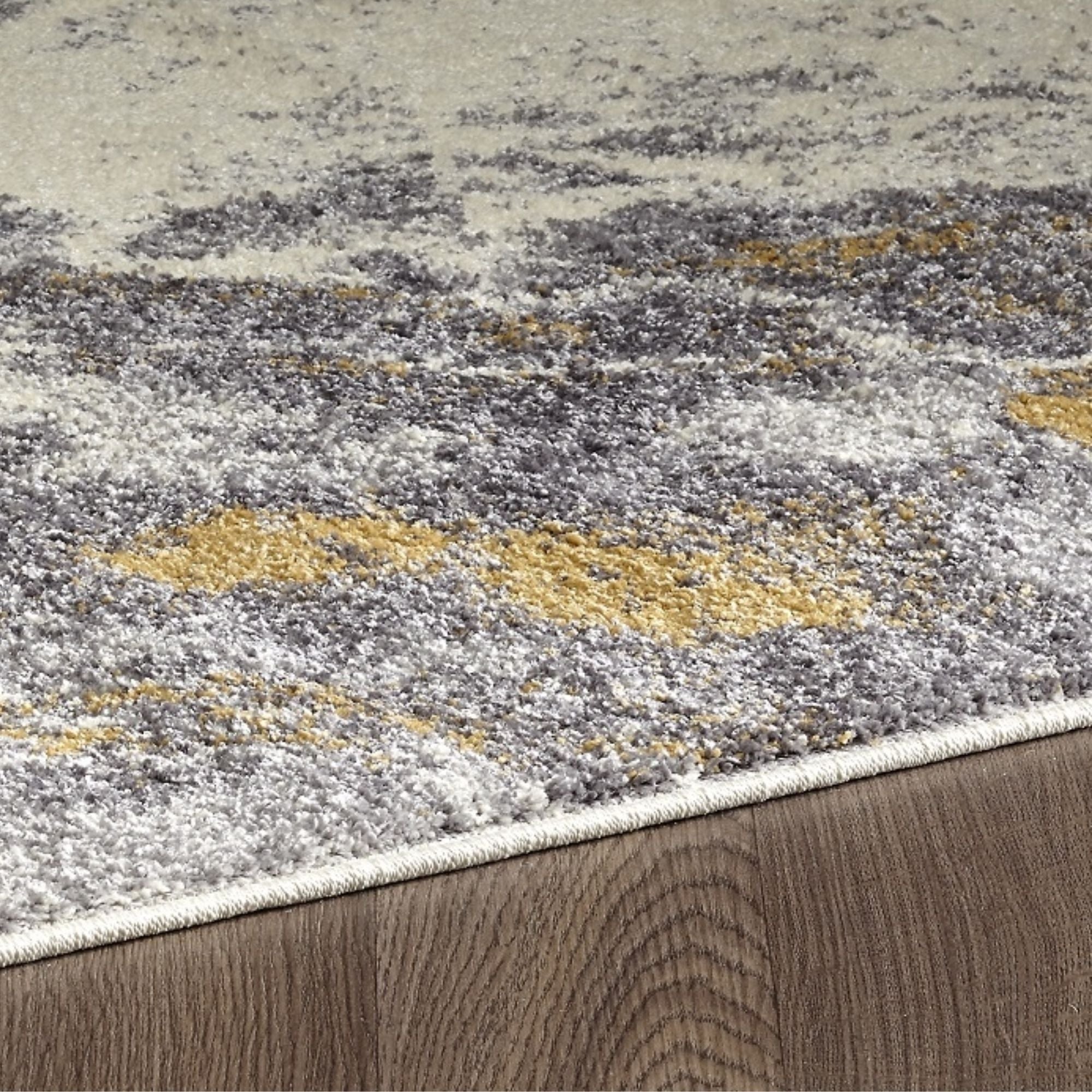 Viana Inc SUENO indoor white ochre area rug with a soft, textured design, perfect for living rooms and bedrooms.