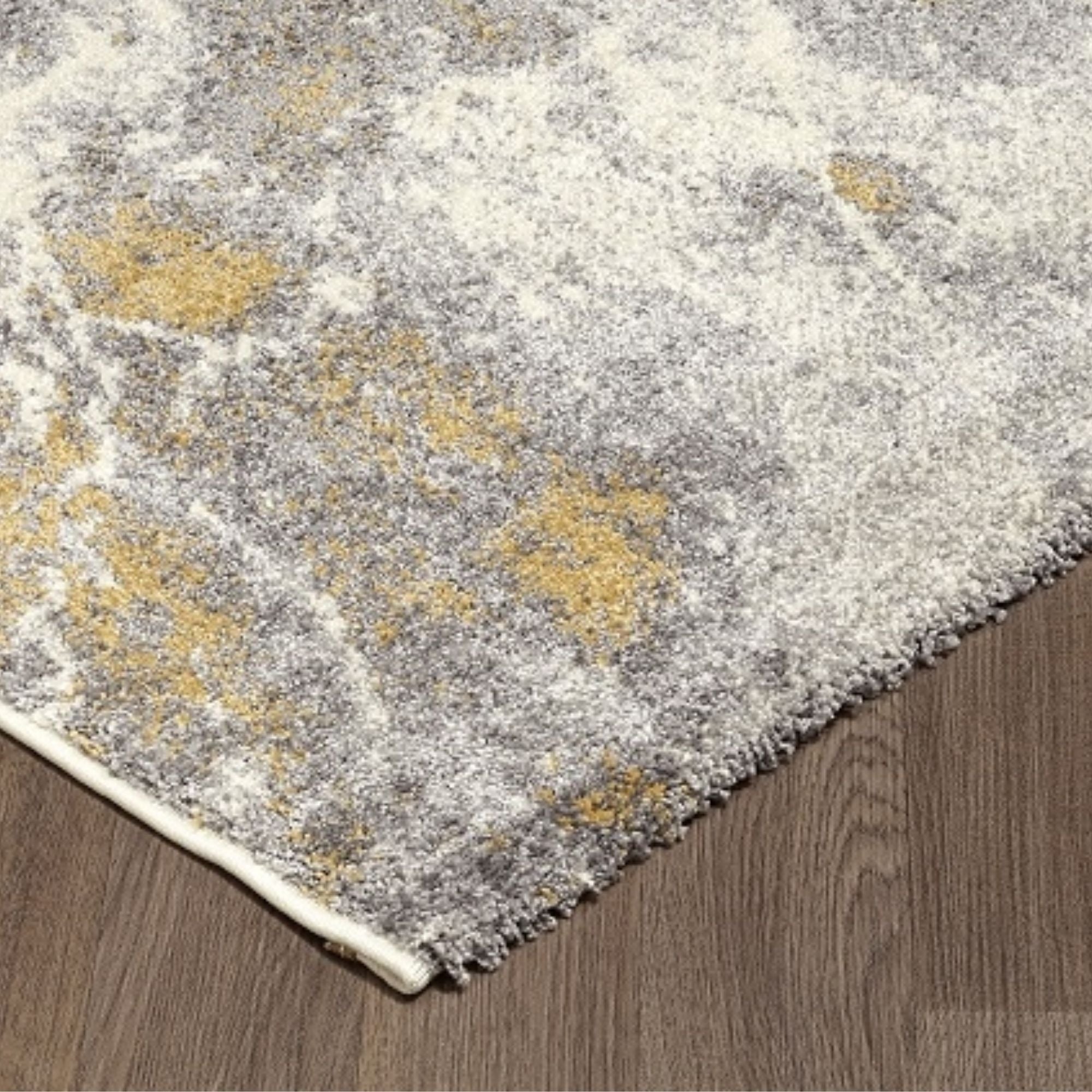 White ochre indoor area rug from Viana Inc featuring a soft, textured design suitable for living spaces.