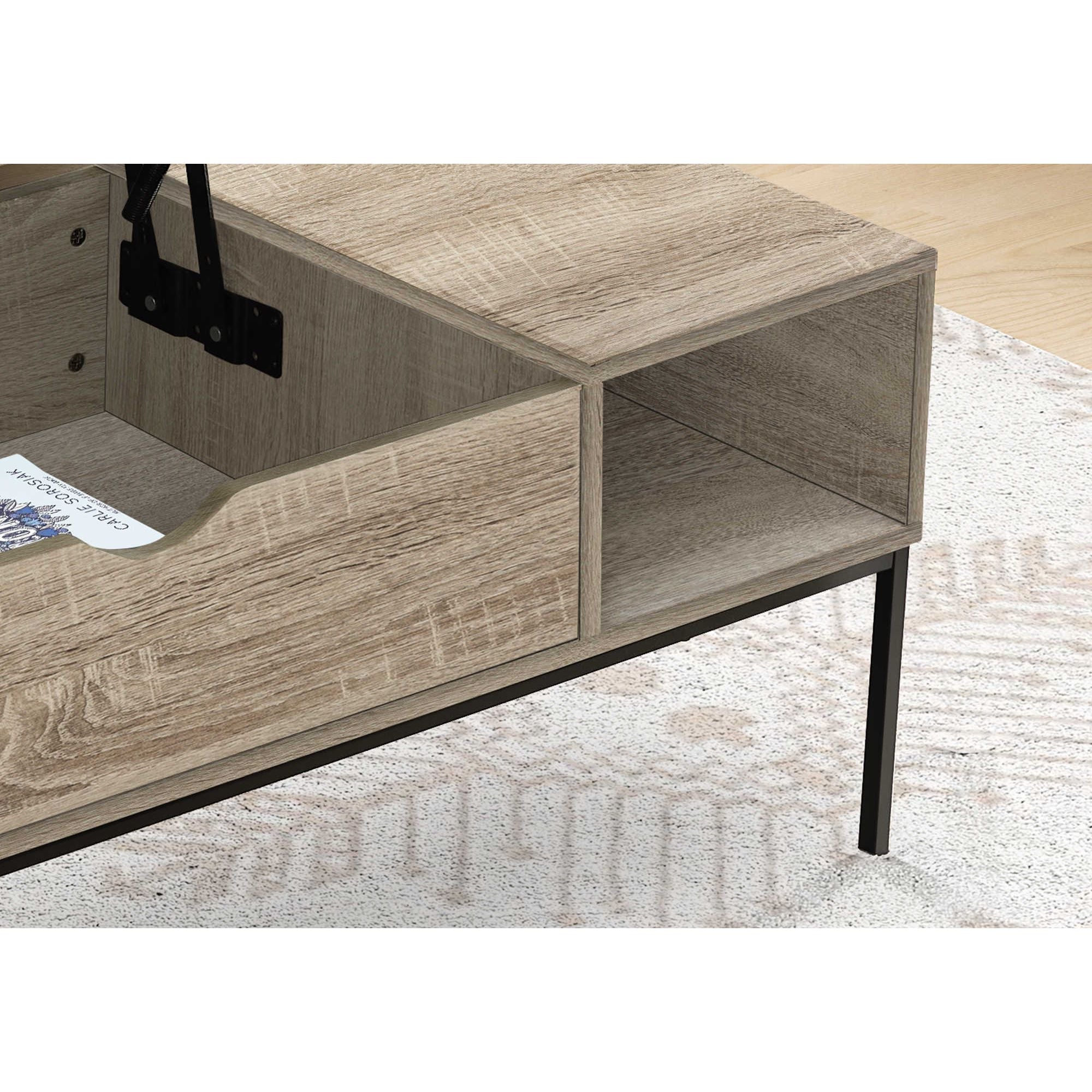 Dark taupe Sable coffee table by Monarch Specialties with a sleek modern design and smooth surface.