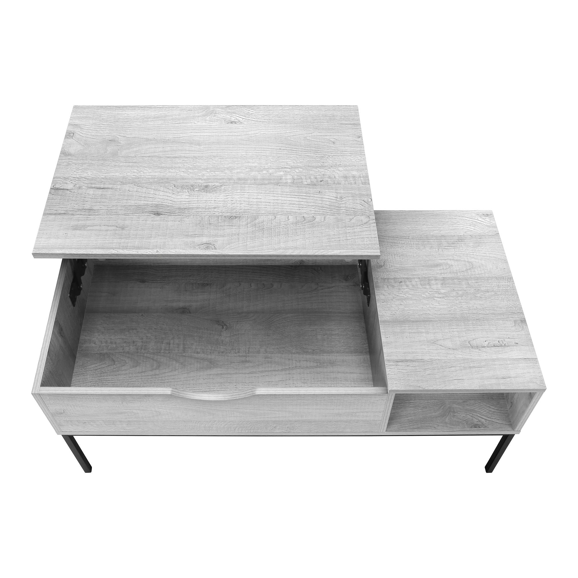Grey Sable Coffee Table by Monarch Specialties, modern wood design with sleek legs, ideal for living room decor.