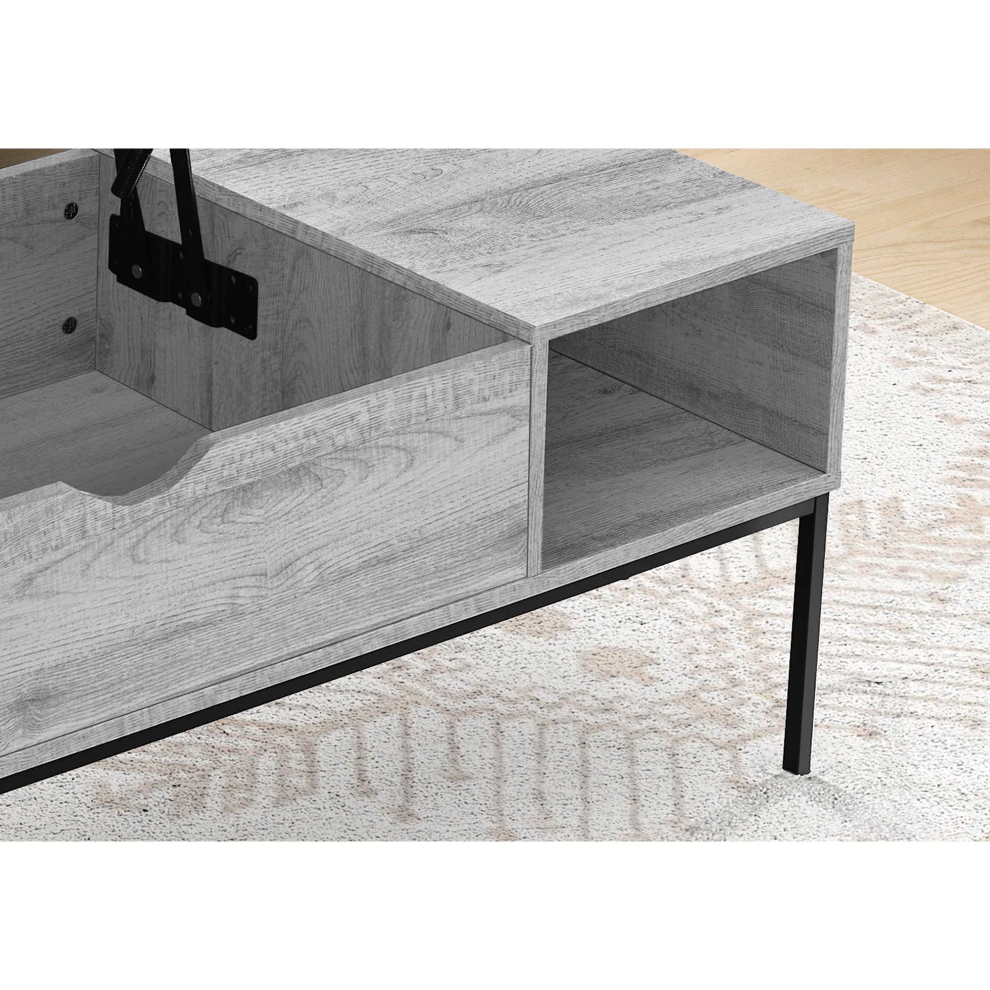 Grey Sable coffee table from Monarch Specialties, modern design with a sleek rectangular shape and smooth surface.