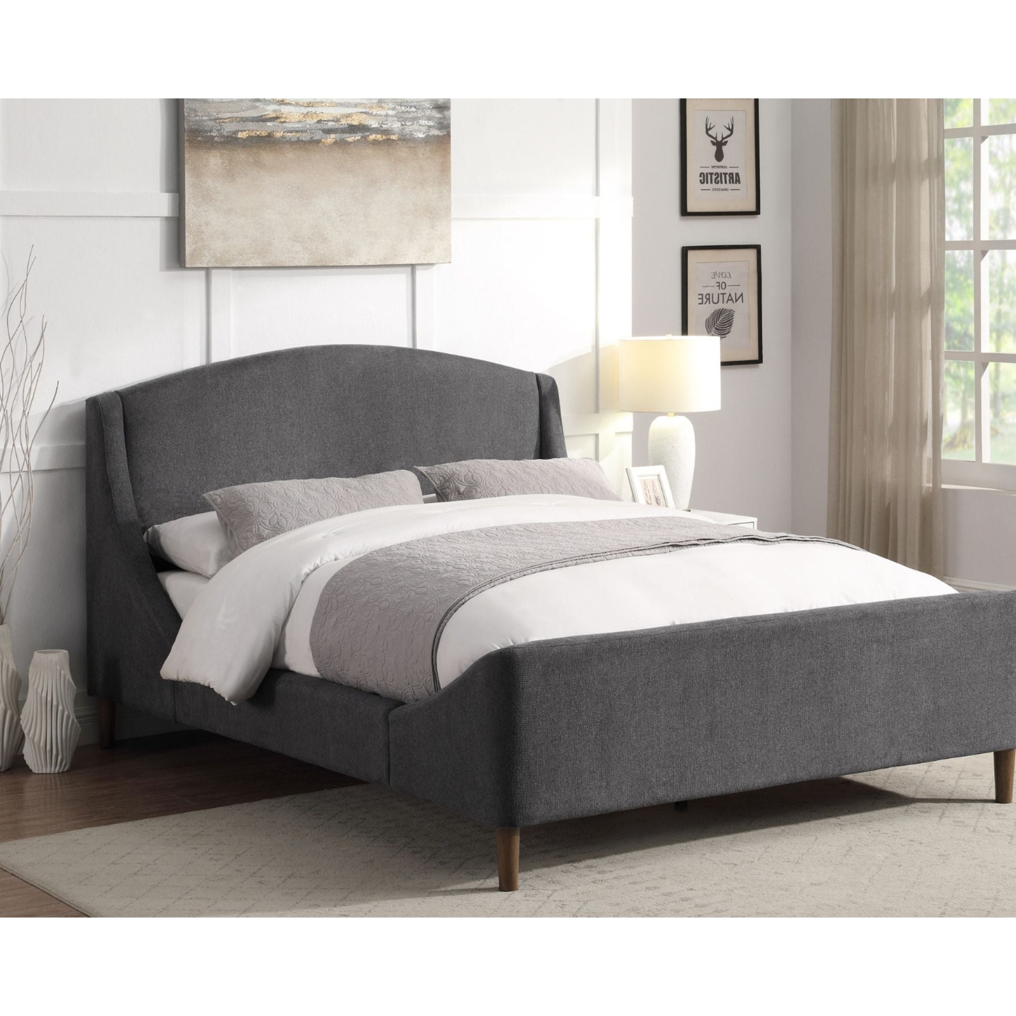 Sabrina Bed Collection in Dark Grey | CastleUp Experience Centre Online Furniture