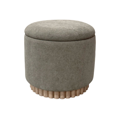 Sadie Round Storage Ottoman – Moss & Natural