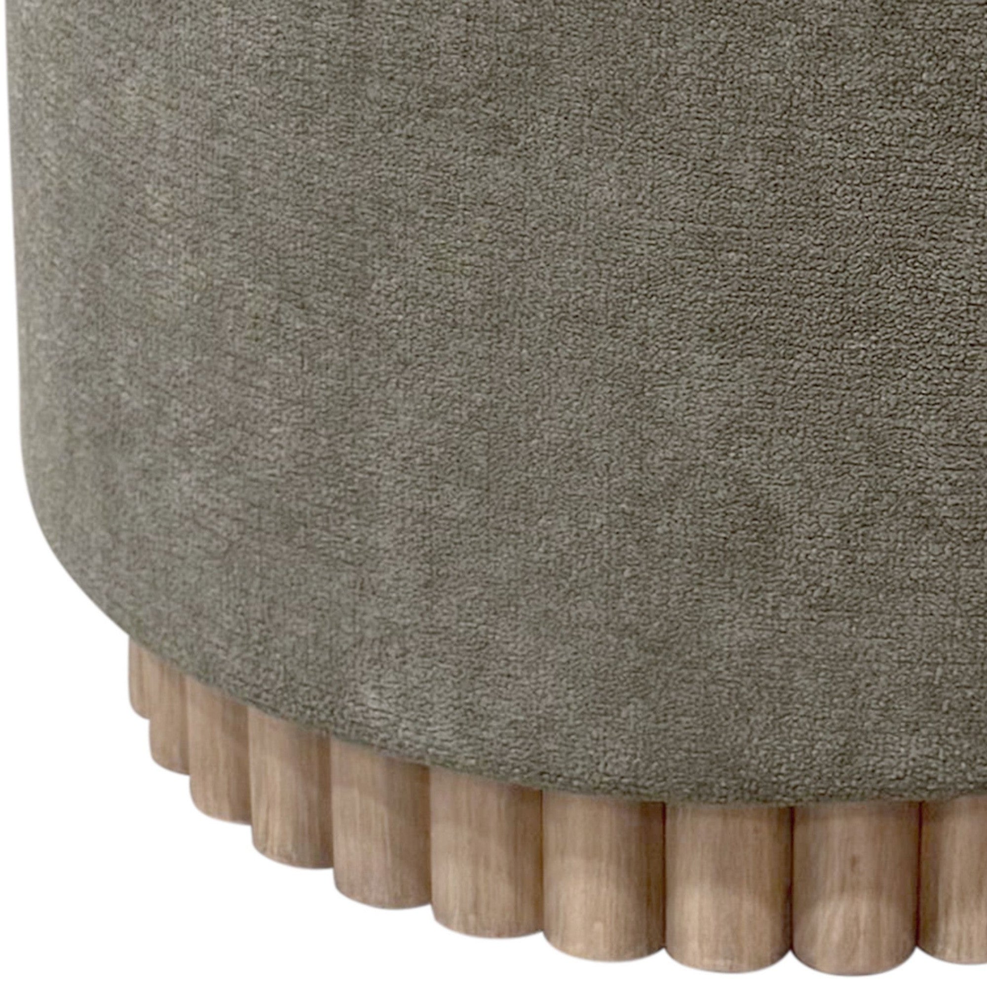 Sadie Round Storage Ottoman – Moss & Natural