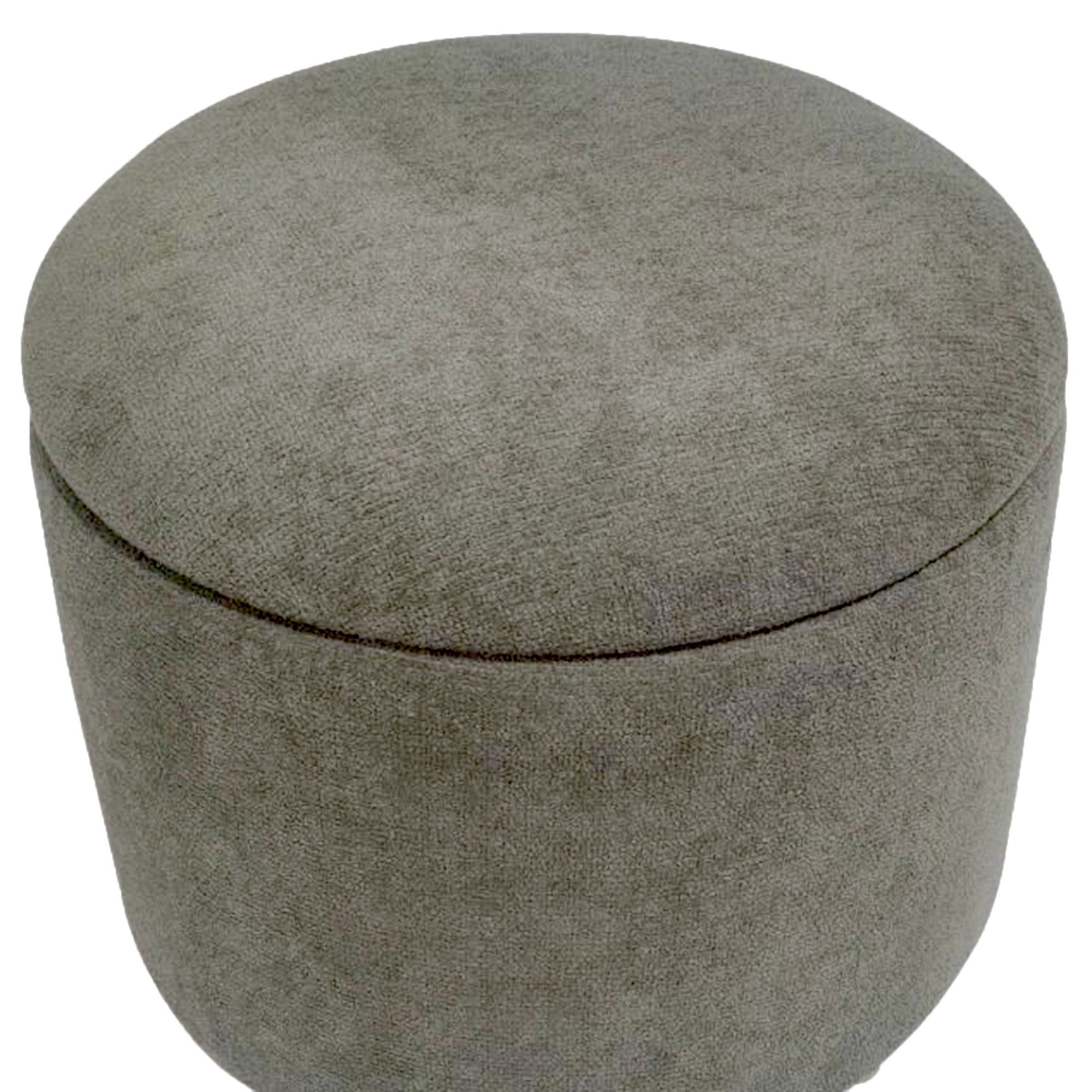 Sadie Round Storage Ottoman – Moss & Natural