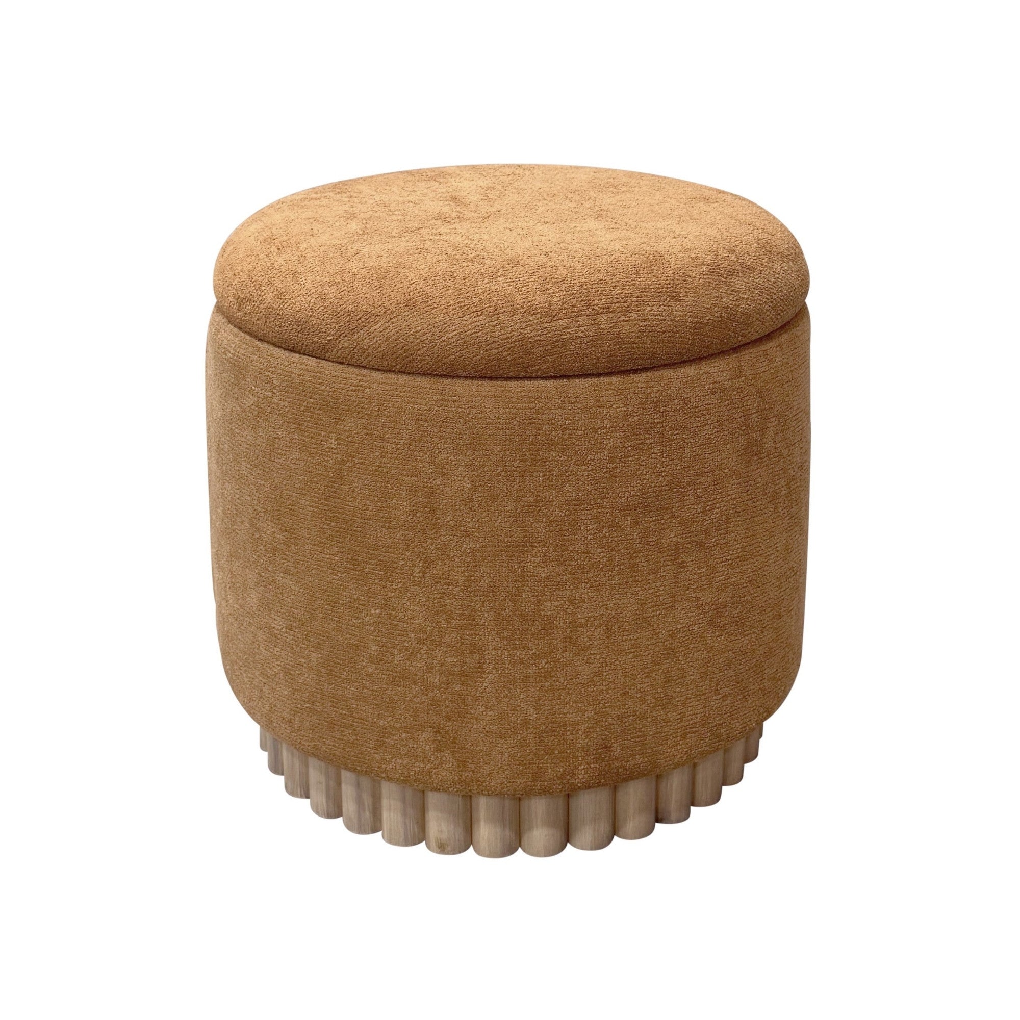 Sadie Round Storage Ottoman – Rust