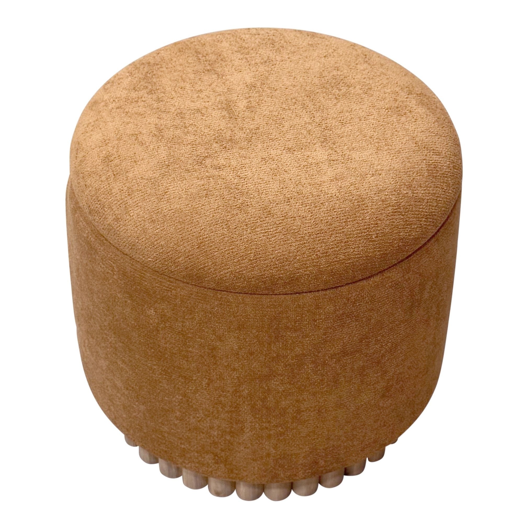 Sadie Round Storage Ottoman – Rust