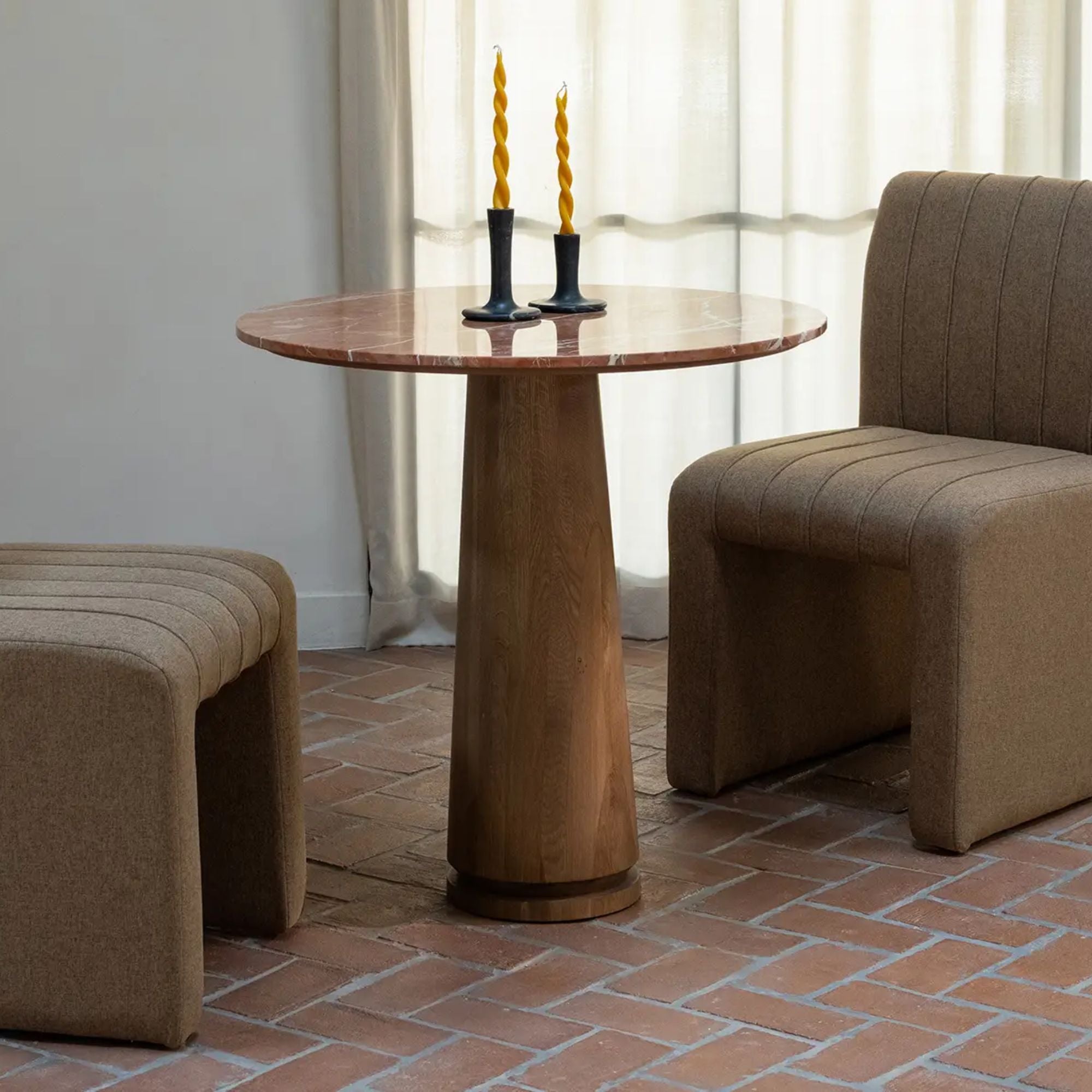 Moe's Home Sage Cafe Collection Table Rosso Alicante Red Marble | CastleUp Experience Centre Online Furniture