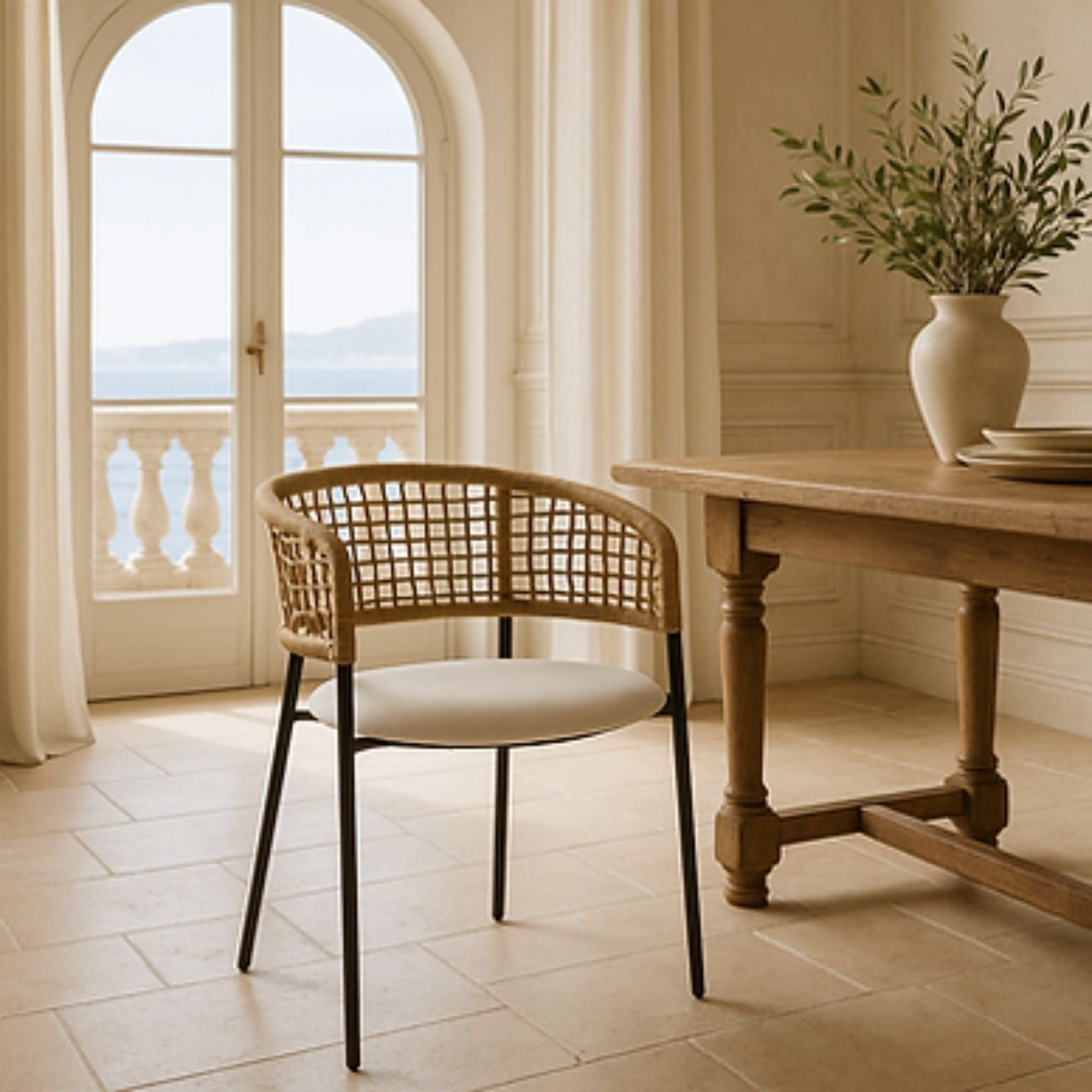 Samana Dining Chair in Beige (Set of 2)